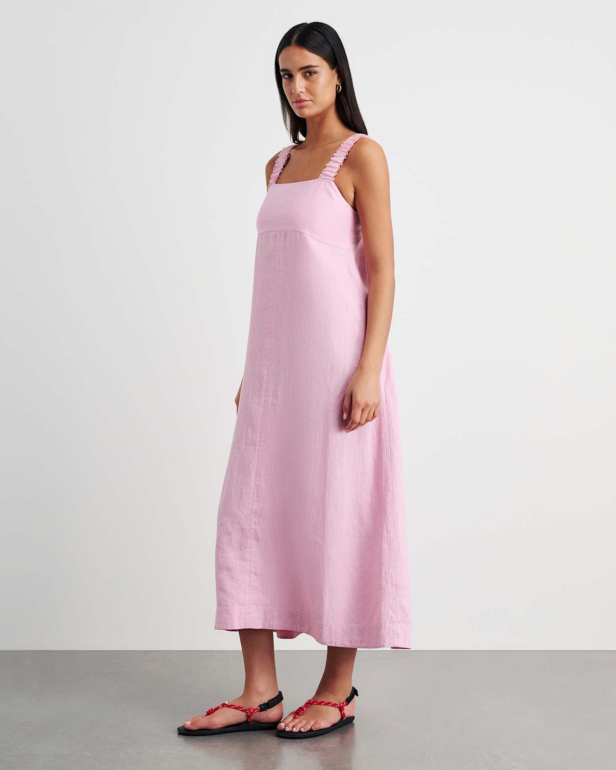Kiki Elastic Strap Maxi Dress in DUSTY PINK
