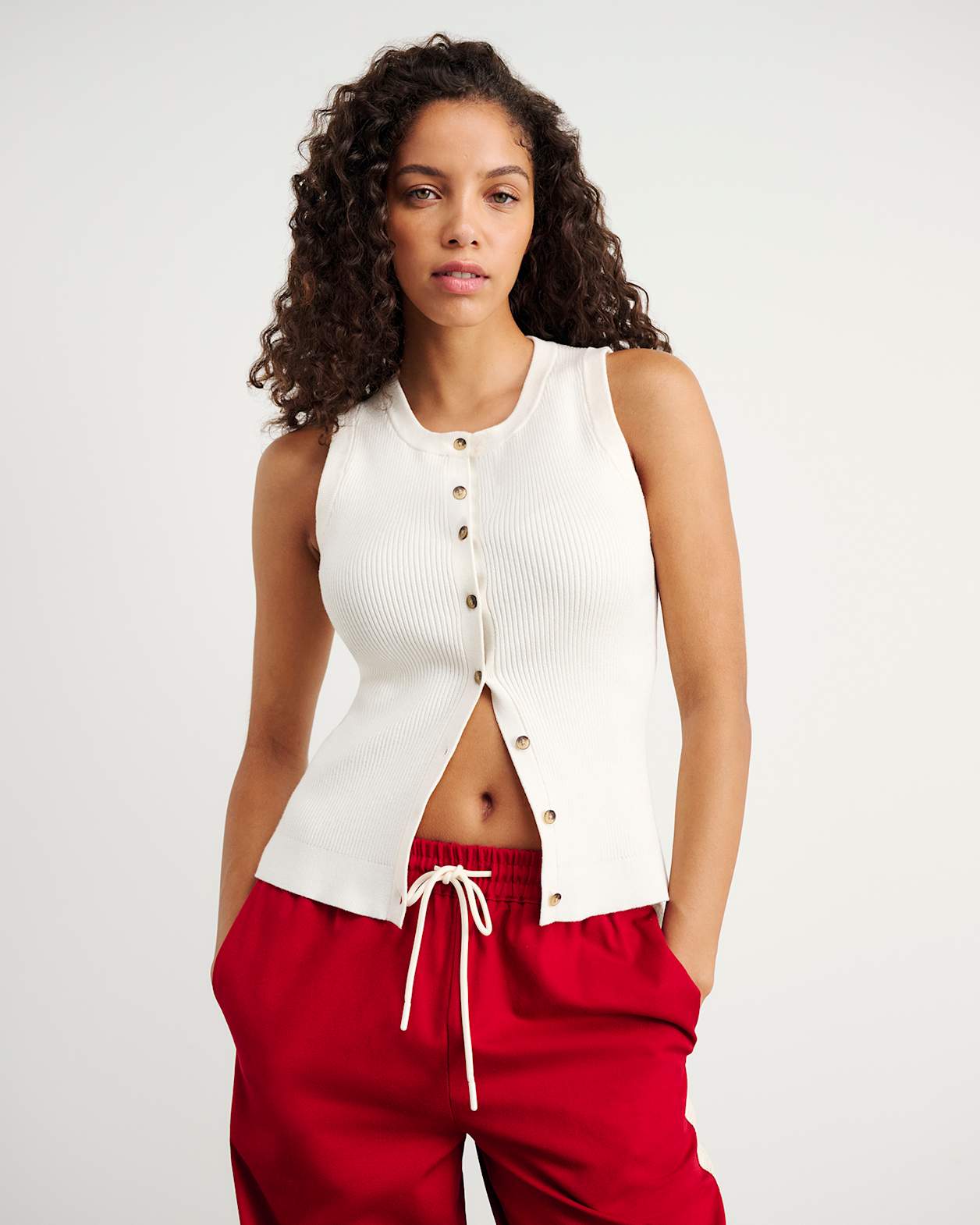 Selene Knit Vest in MILK