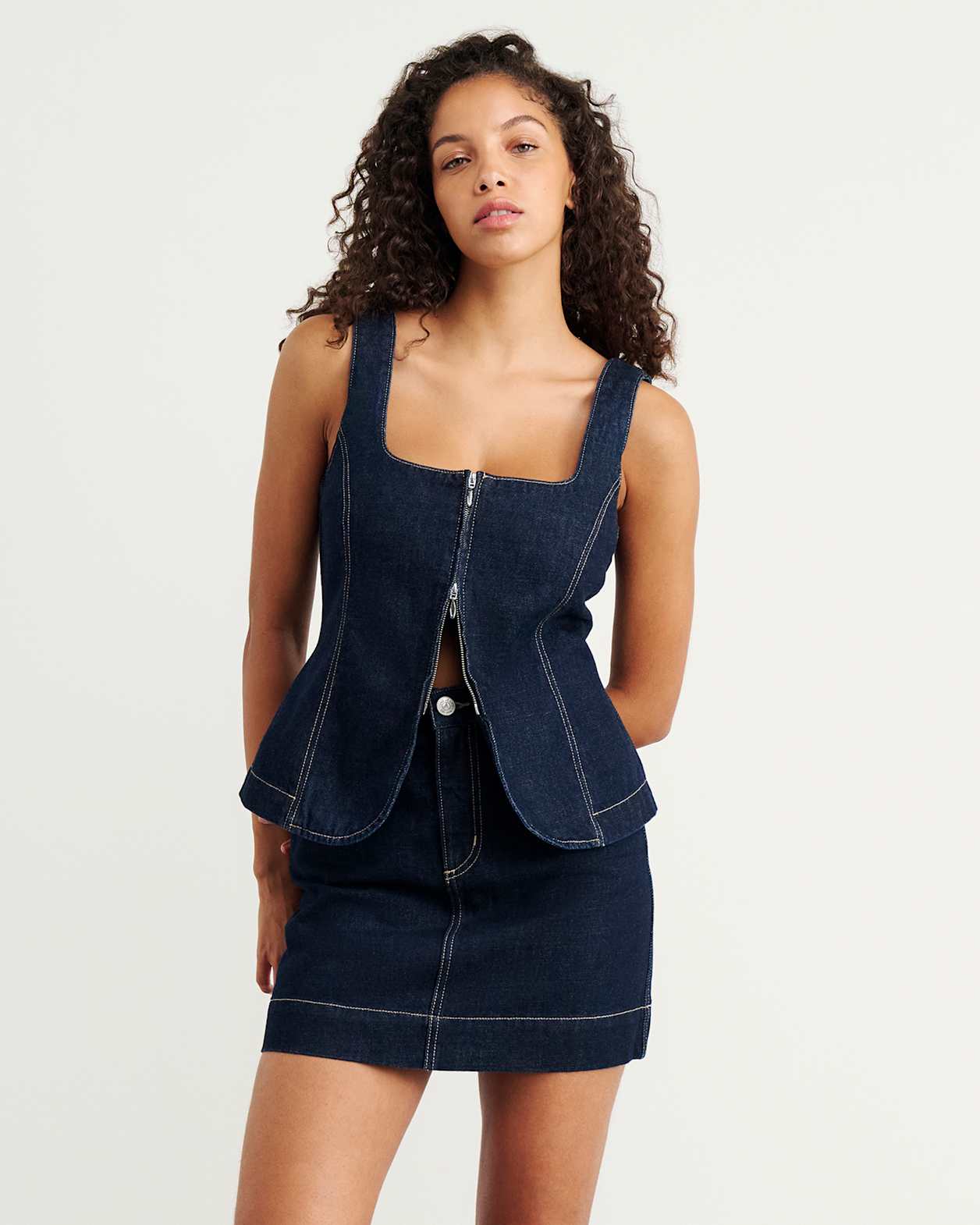 Cora Denim Bodice in RAW WASH