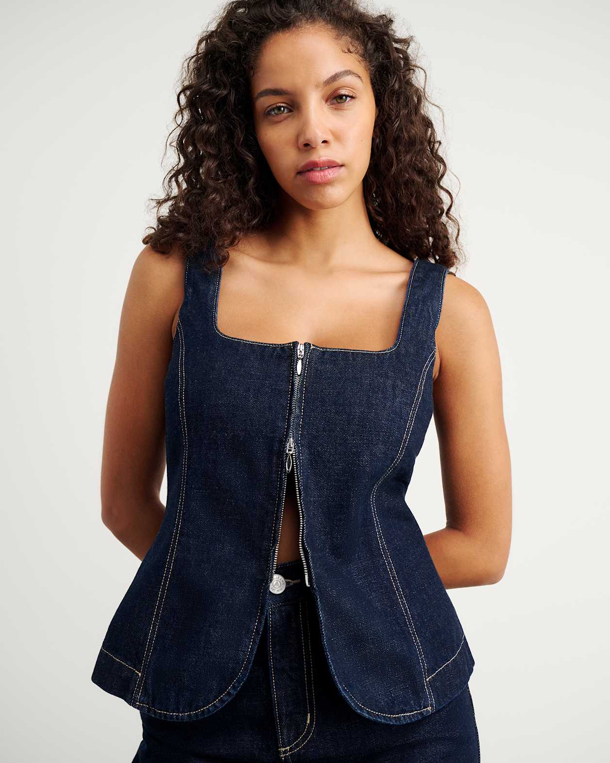 Cora Denim Bodice in RAW WASH