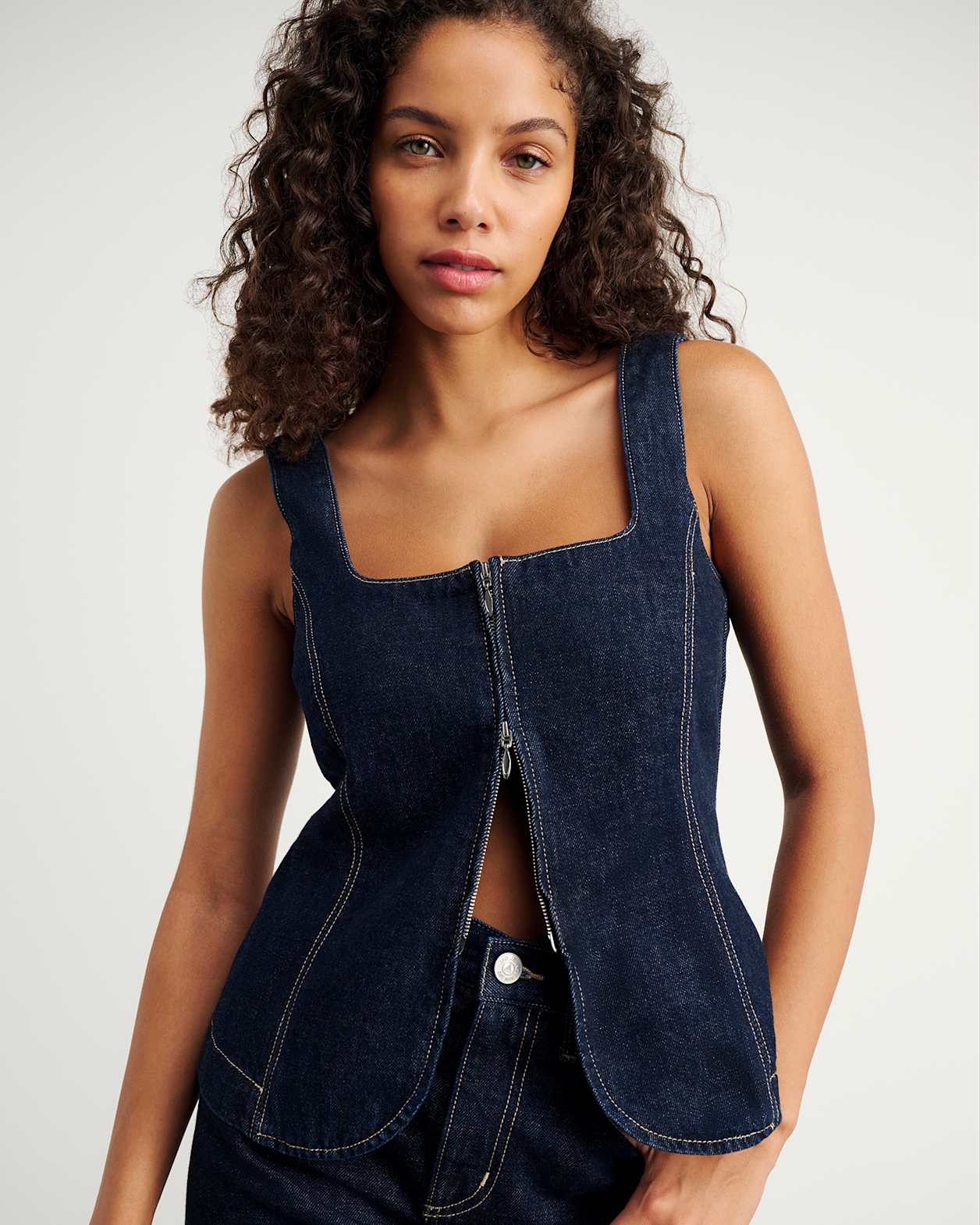 Cora Denim Bodice in RAW WASH