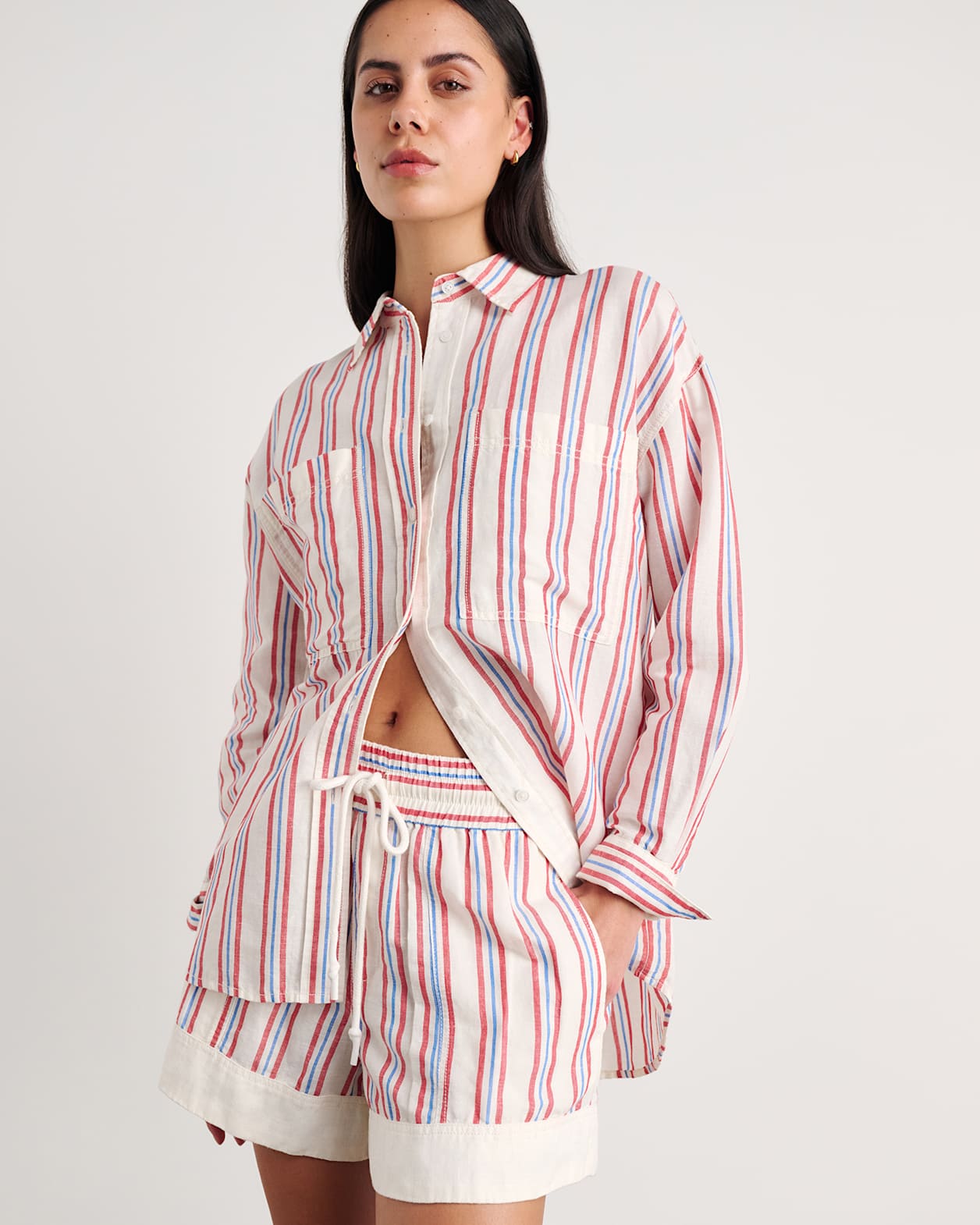 Winona Stripe Shirt in IVORY/MULTI