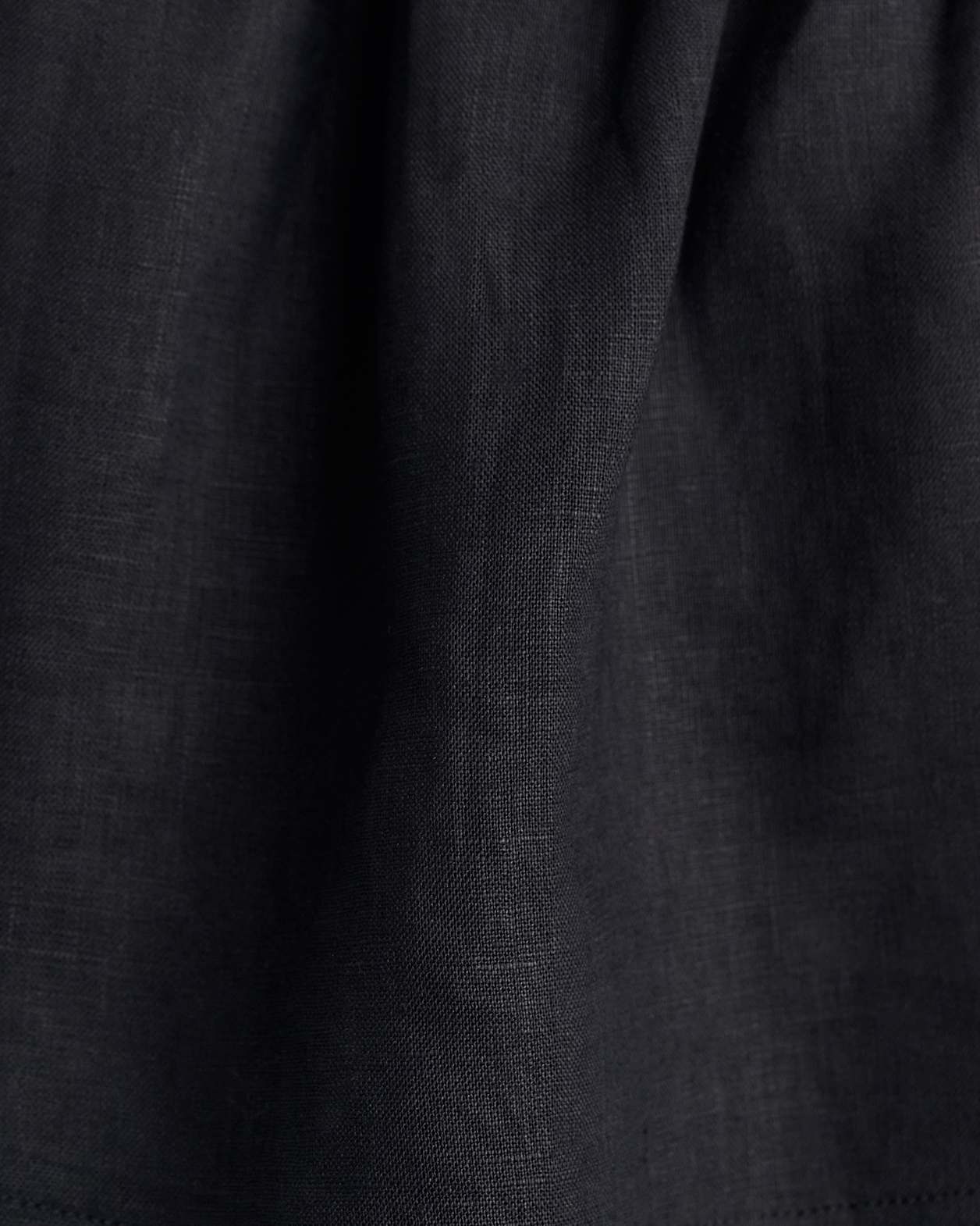 Ariel One Shoulder Linen Top in BLACK