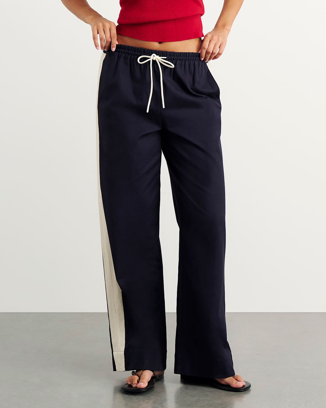 Canvas Contrast Pant in INK