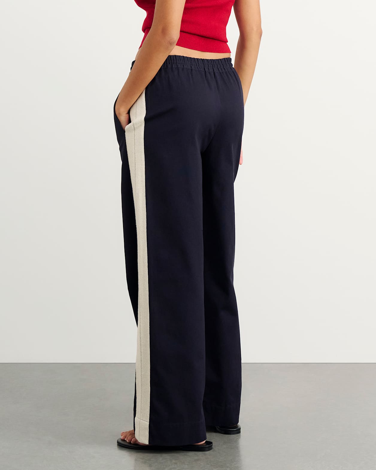 Canvas Contrast Pant in INK