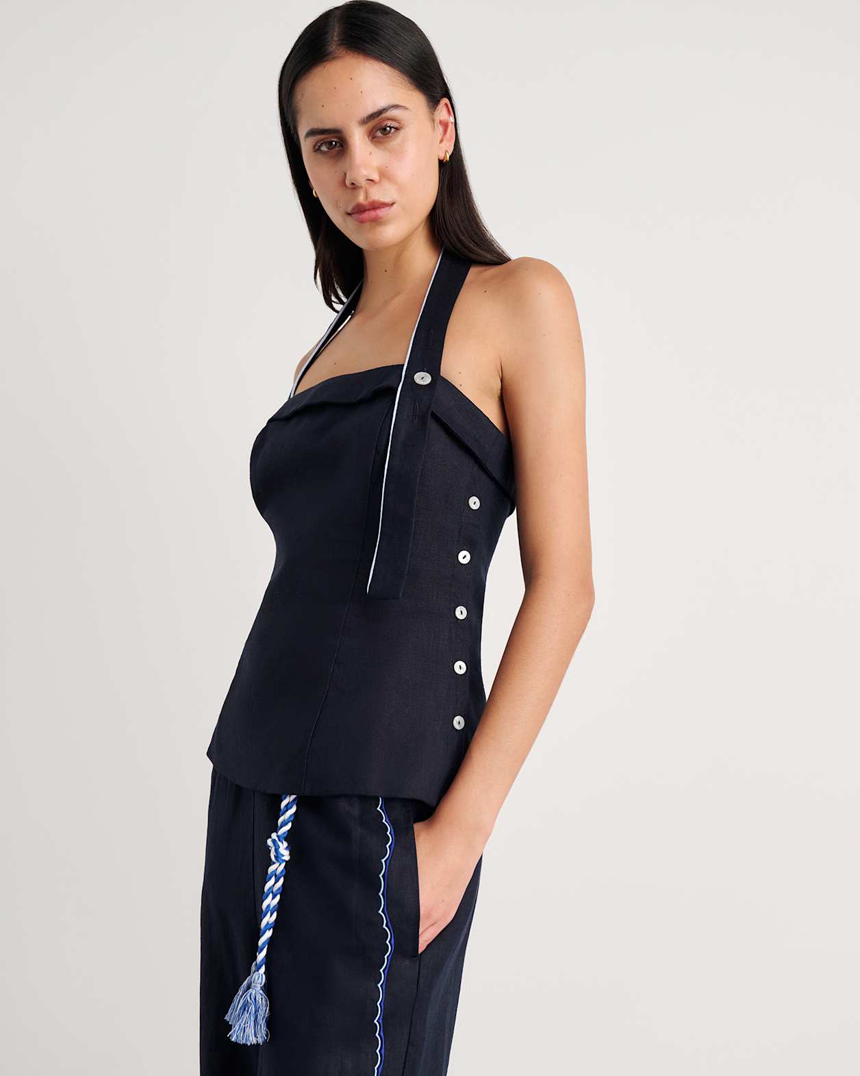 Seahorse Halter Top in INK
