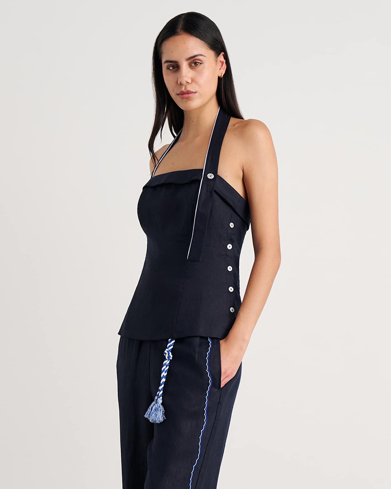 Seahorse Halter Top in INK
