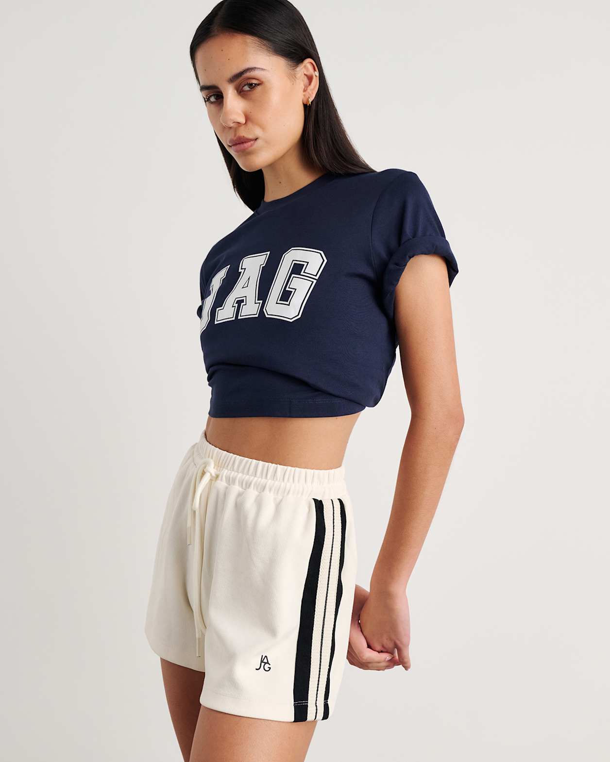 Aston Short Sleeve Tee in NAVY/WHITE