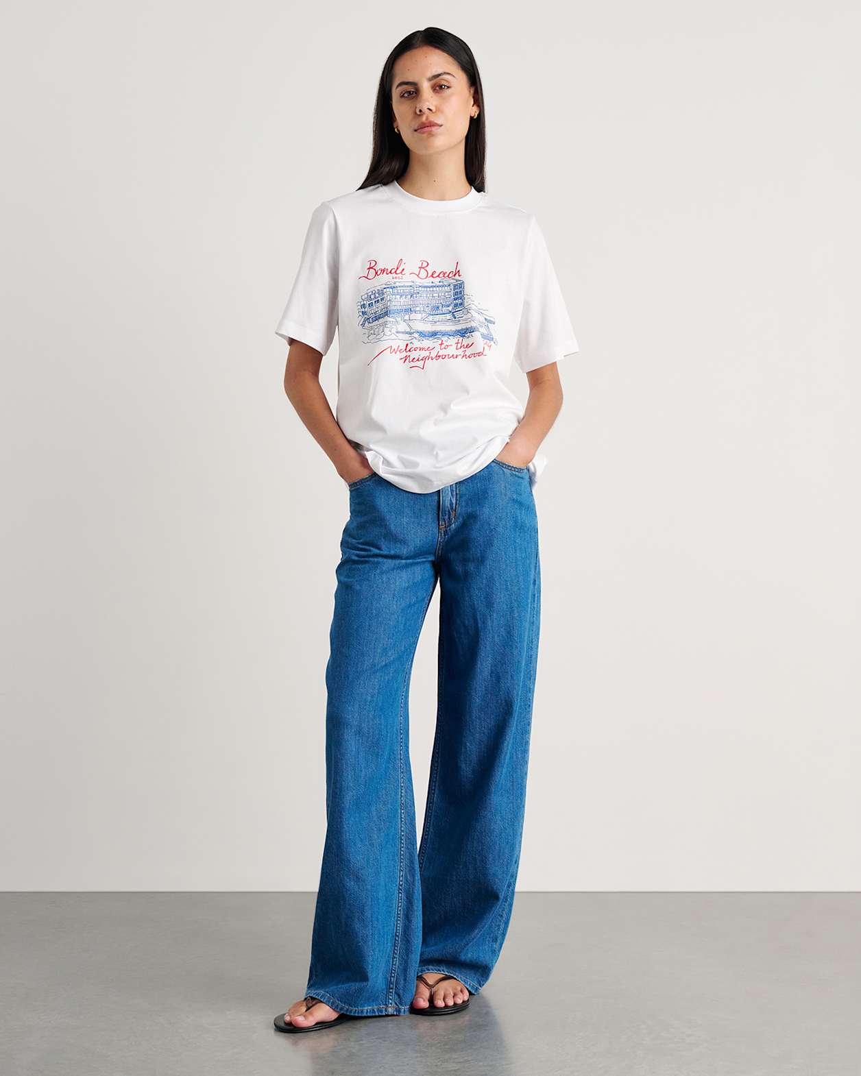 Aston Short Sleeve Tee in WHITE/BLUE