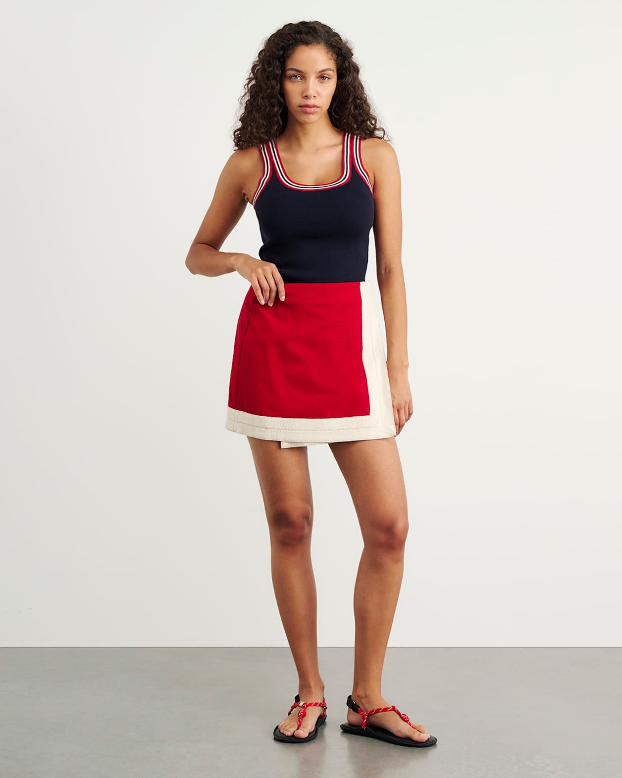 Lydia Stripe Knit Tank in INK