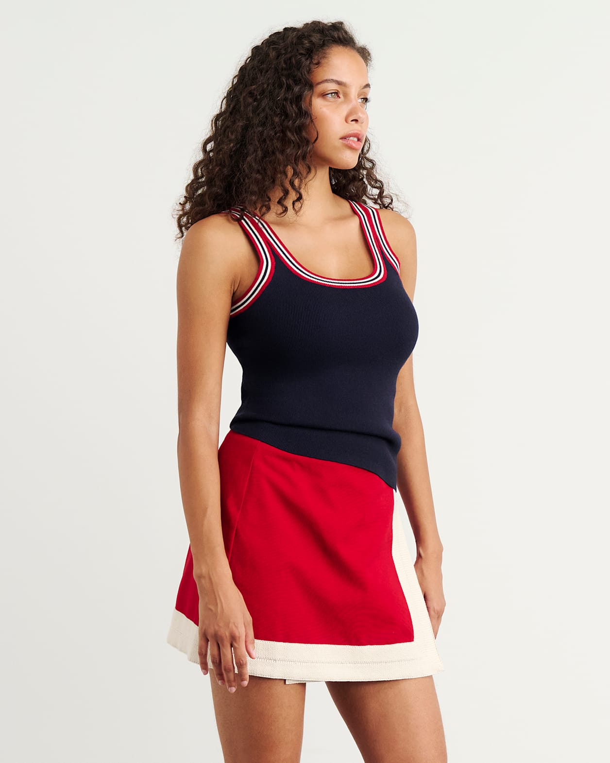 Lydia Stripe Knit Tank in INK