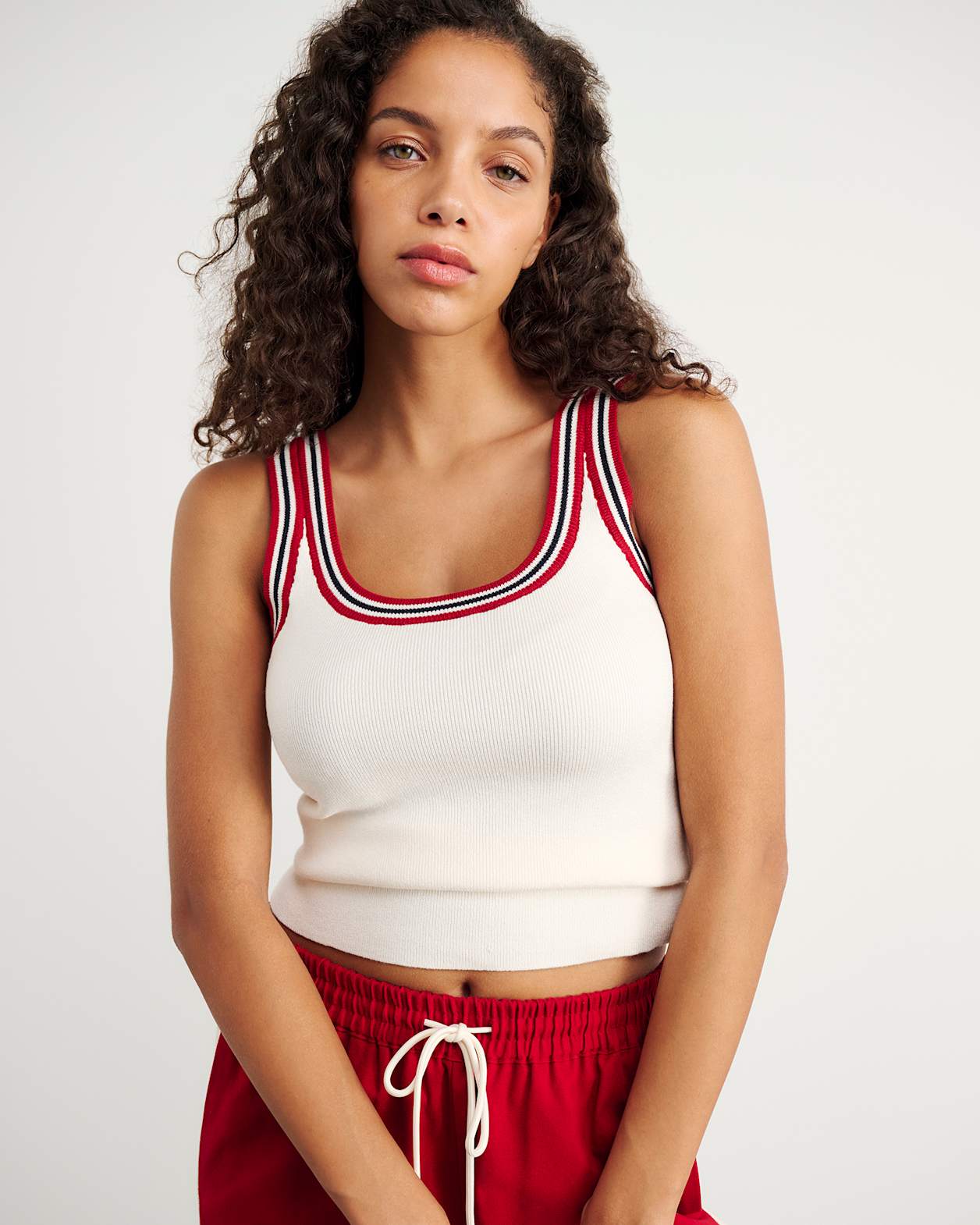 Lydia Stripe Knit Tank in MILK