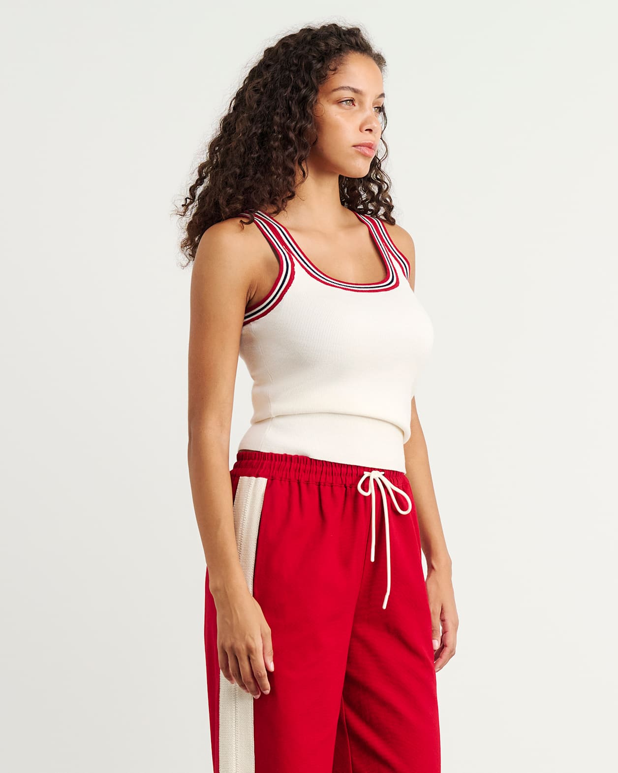 Lydia Stripe Knit Tank in MILK