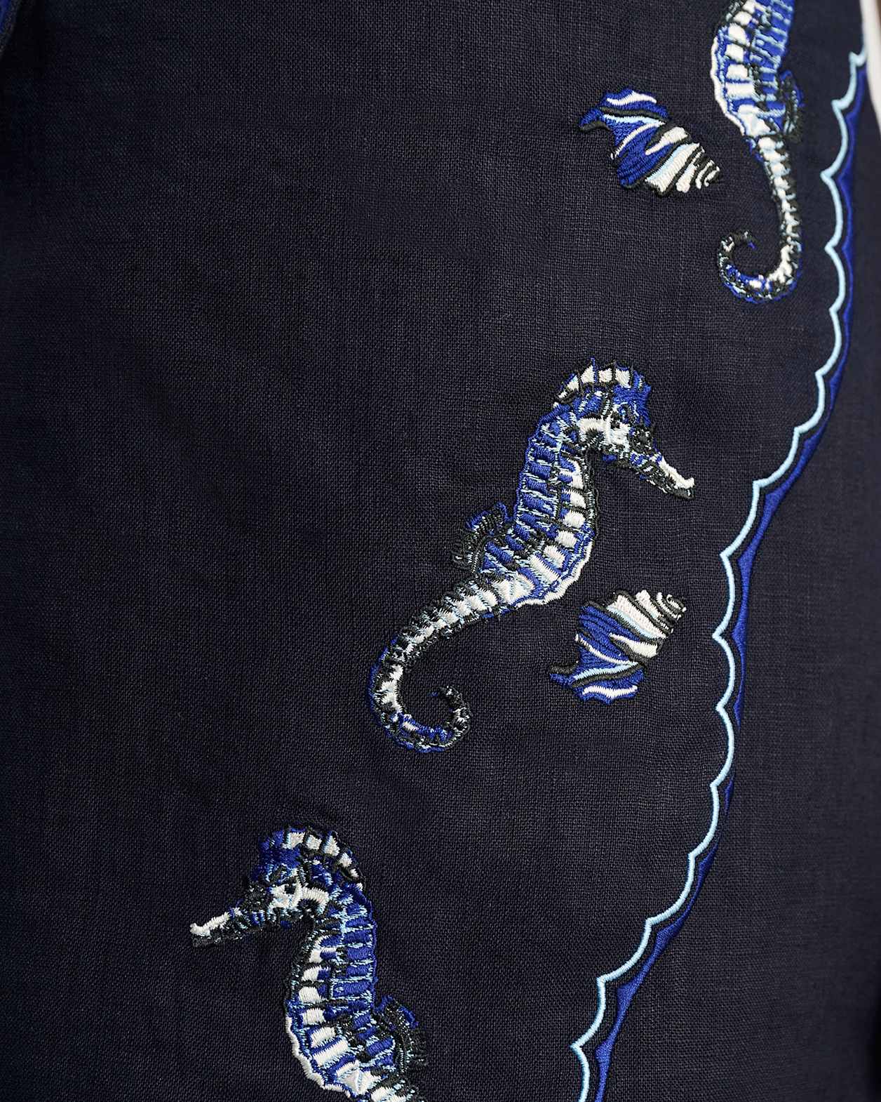 Seahorse Linen Bustier Dress in INK