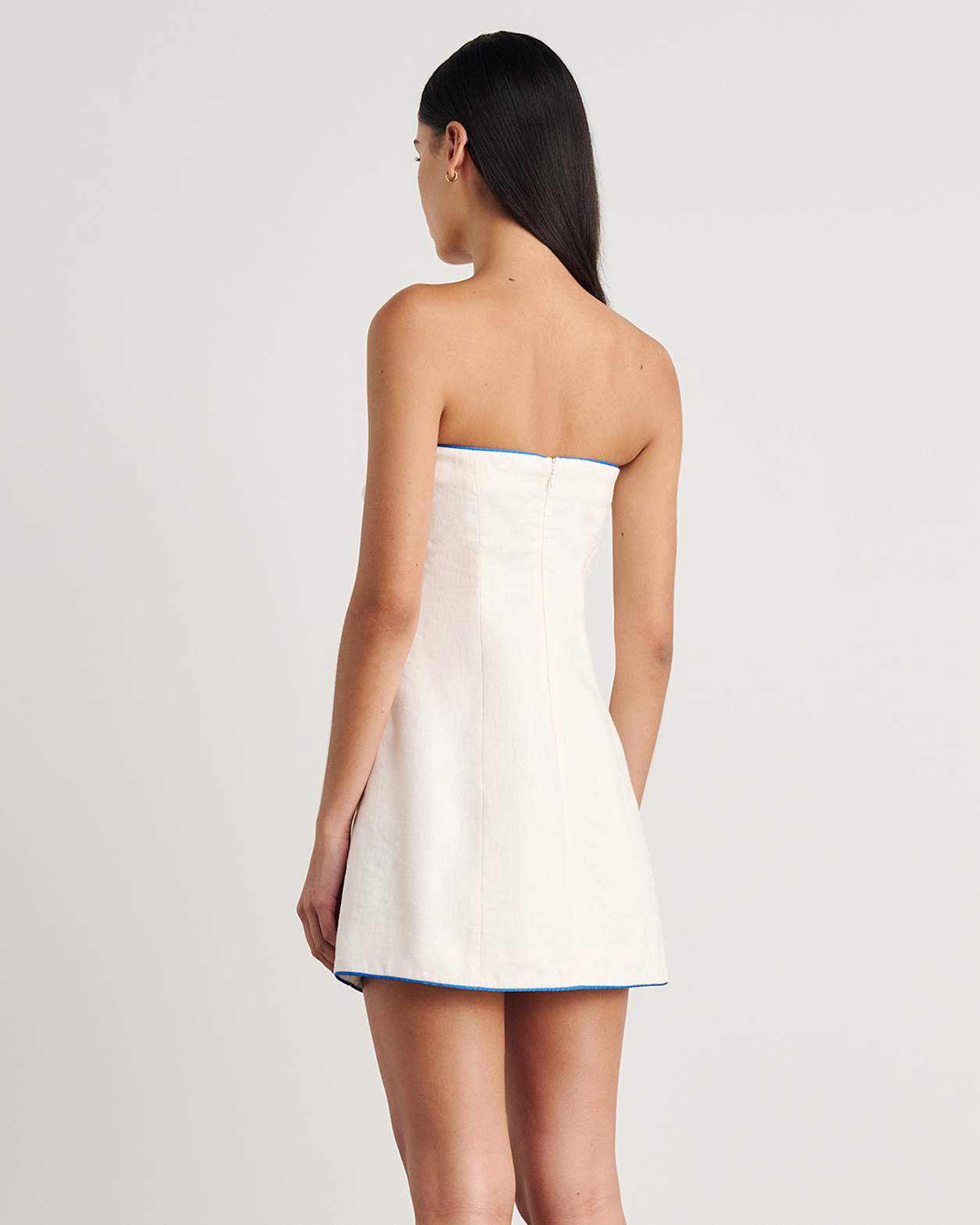 Seahorse Linen Bustier Dress in MILK