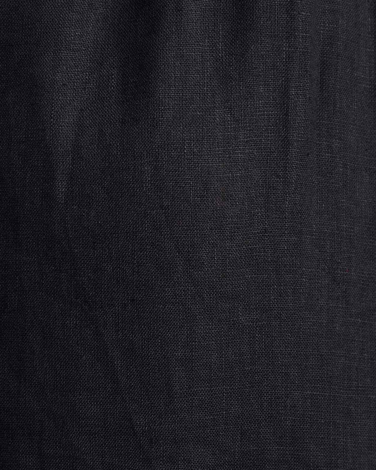 Ariel One Shoulder Linen Dress in BLACK