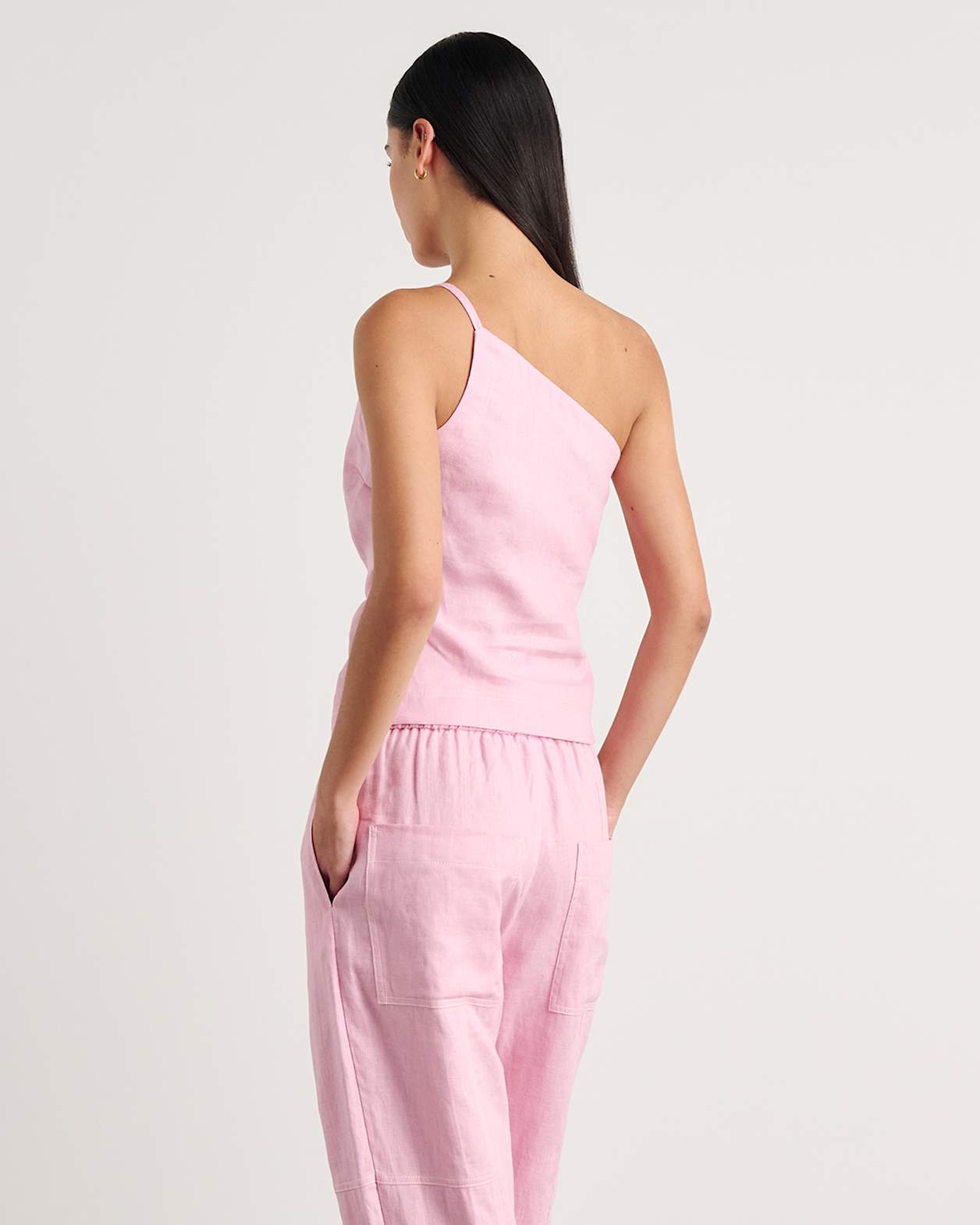 Sabine One Shoulder Top in DUSTY PINK