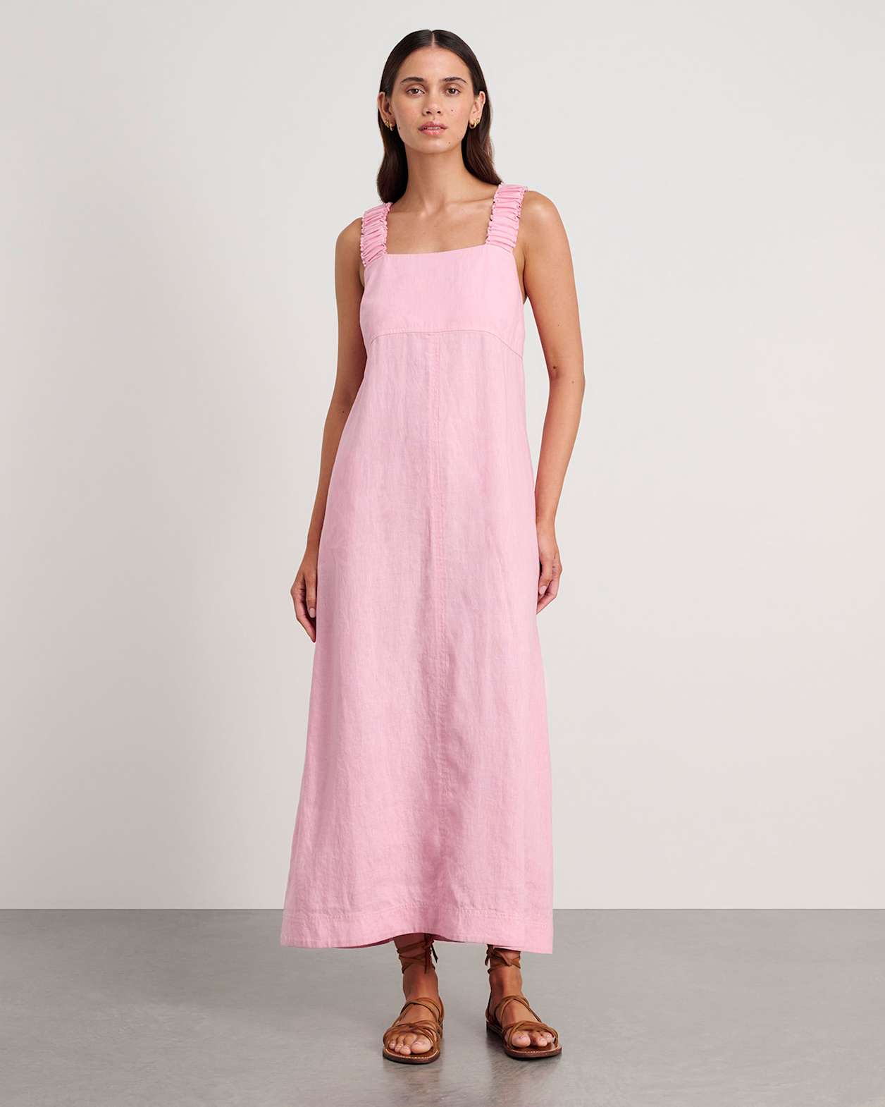 Kiki Elastic Strap Maxi Dress in DUSTY PINK