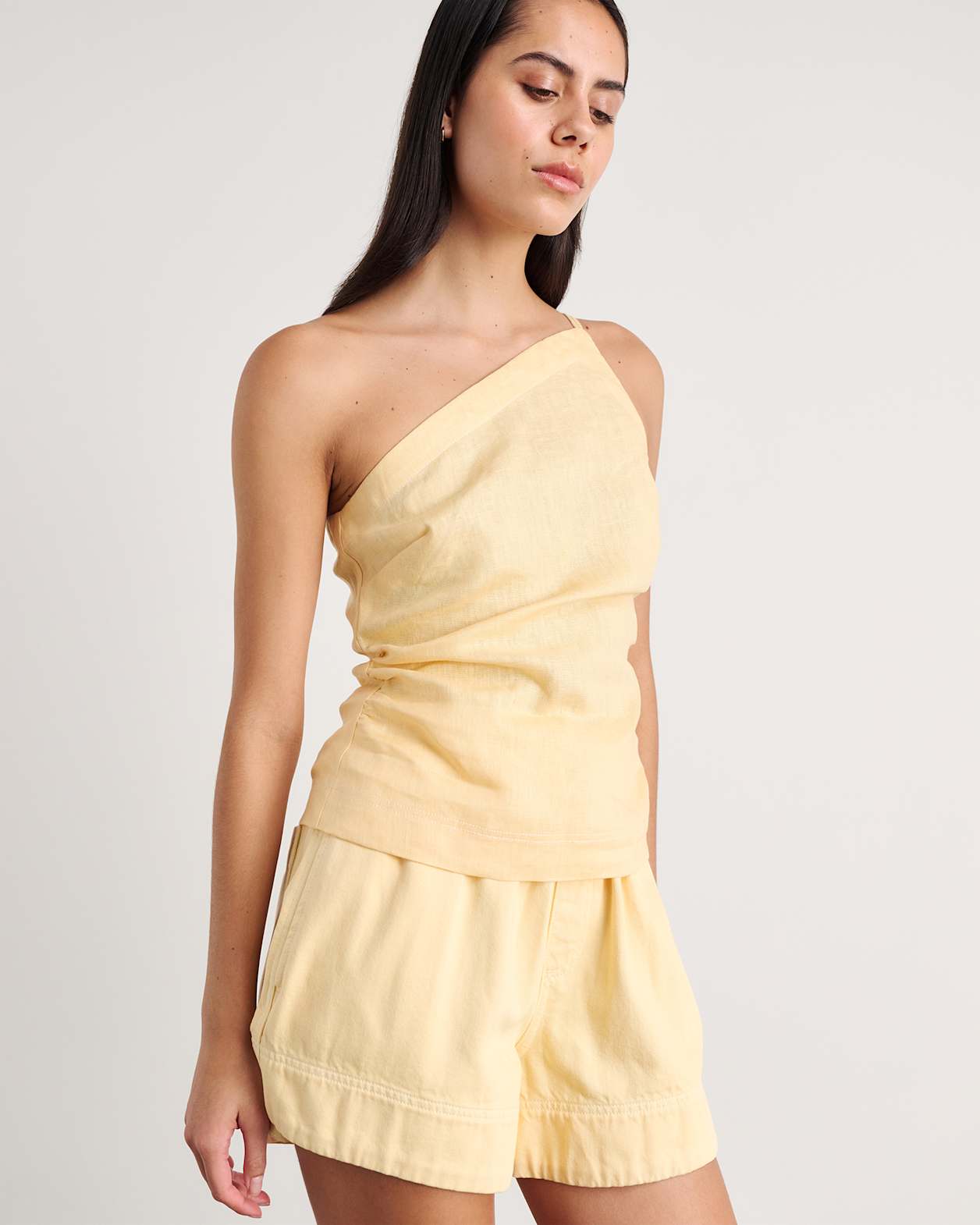 Sabine One Shoulder Top in BUTTER