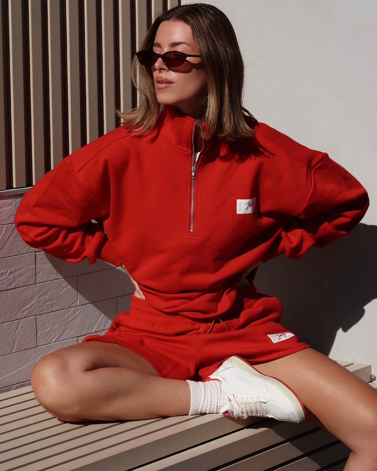 Aston Sweat Short in DEEP RED