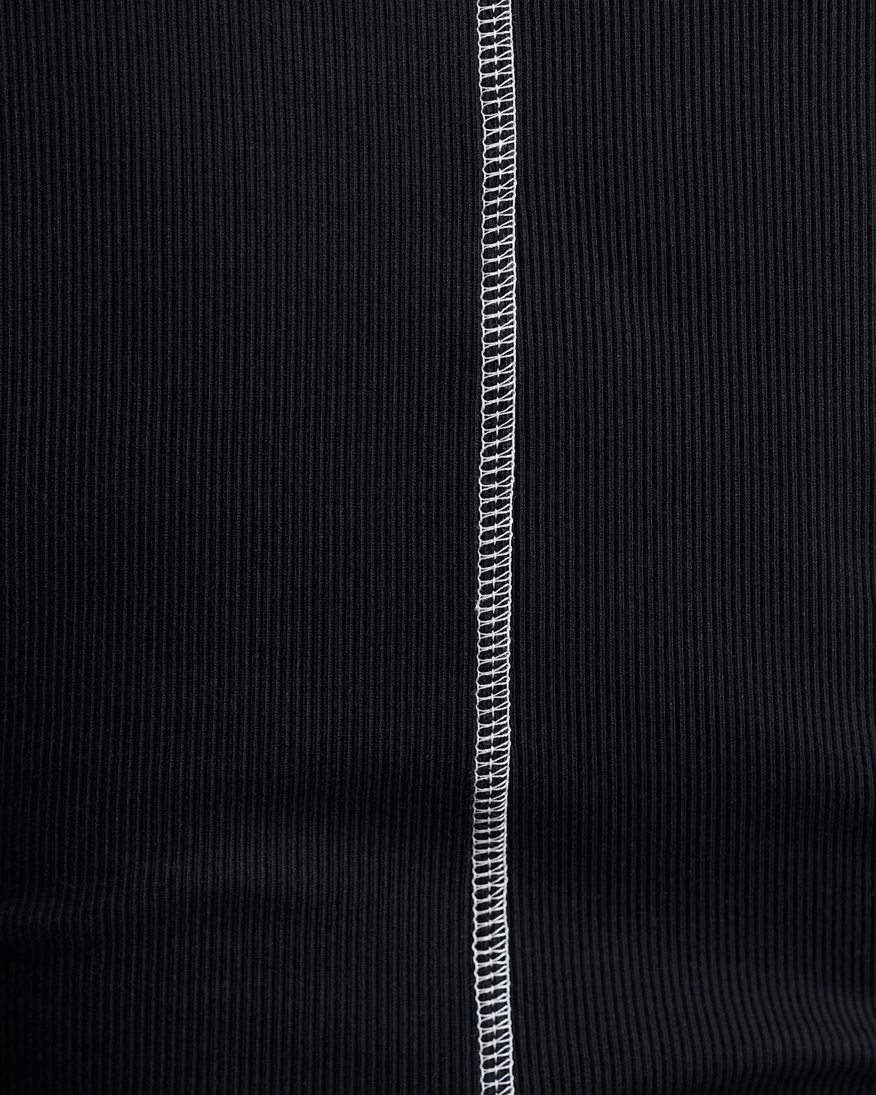 Kate Contrast Scoop Tank in WHITE/BLACK