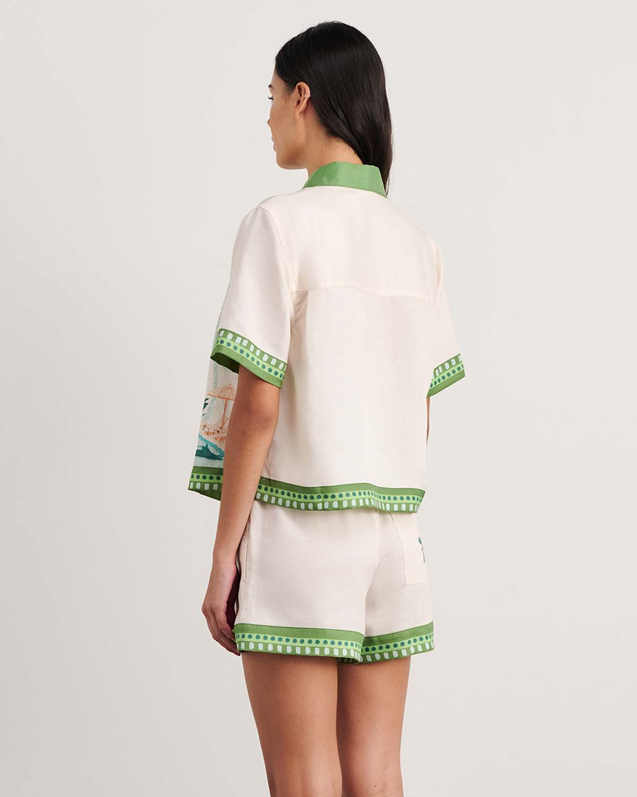 Sunlounger Short Sleeve Shirt in IVORY/MOSS