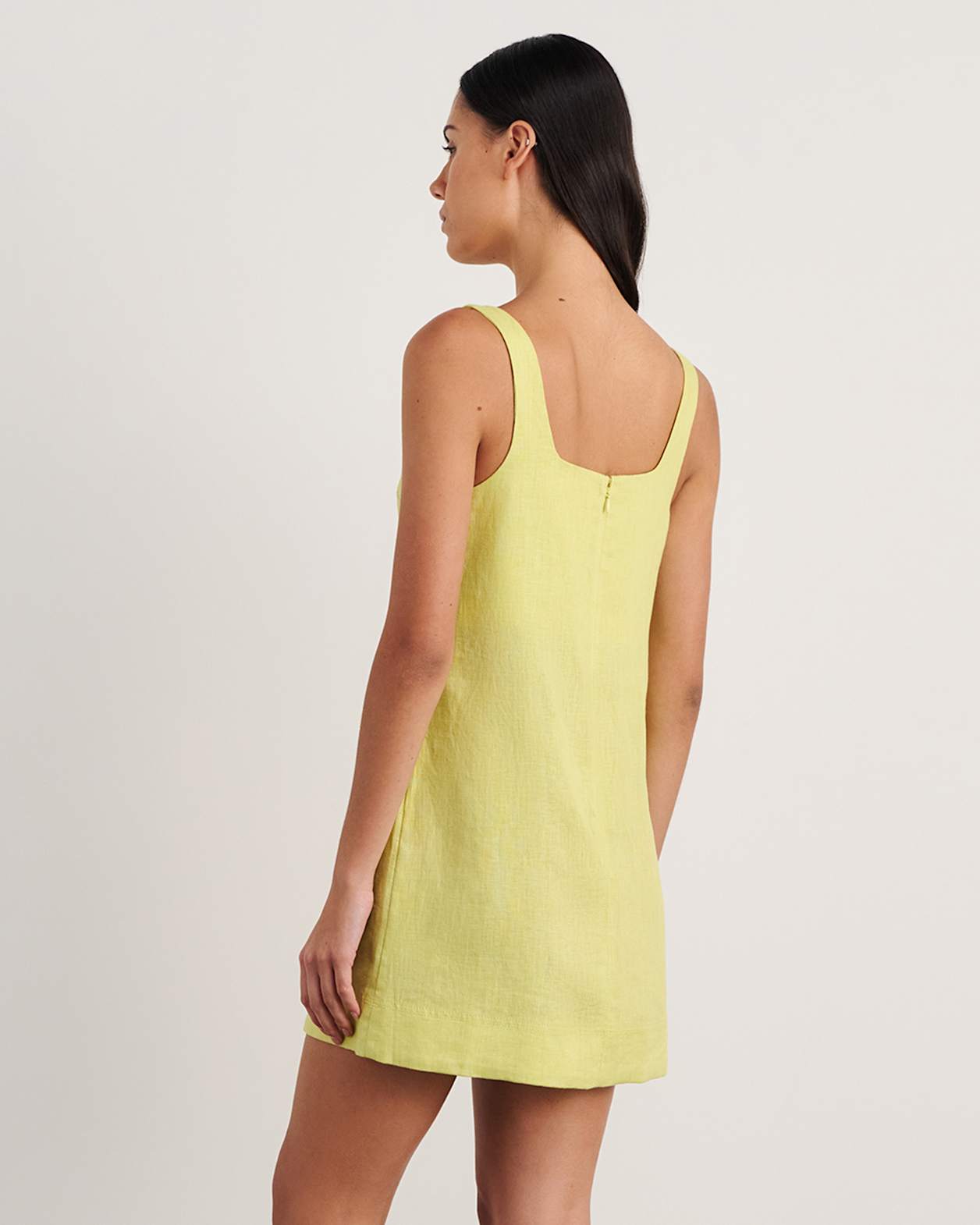Kayla Linen Mini Dress in CITRUS