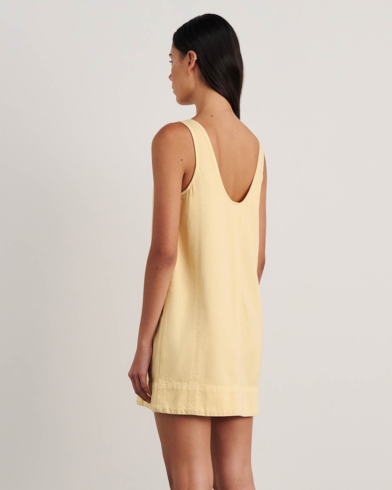 Loe Denim Mini Dress in BUTTER