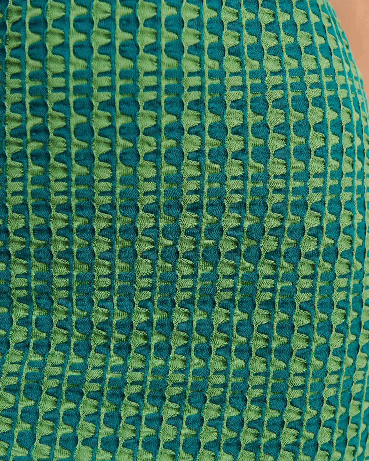 Kelly Contrast Knit Mini Dress in GREEN MULTI