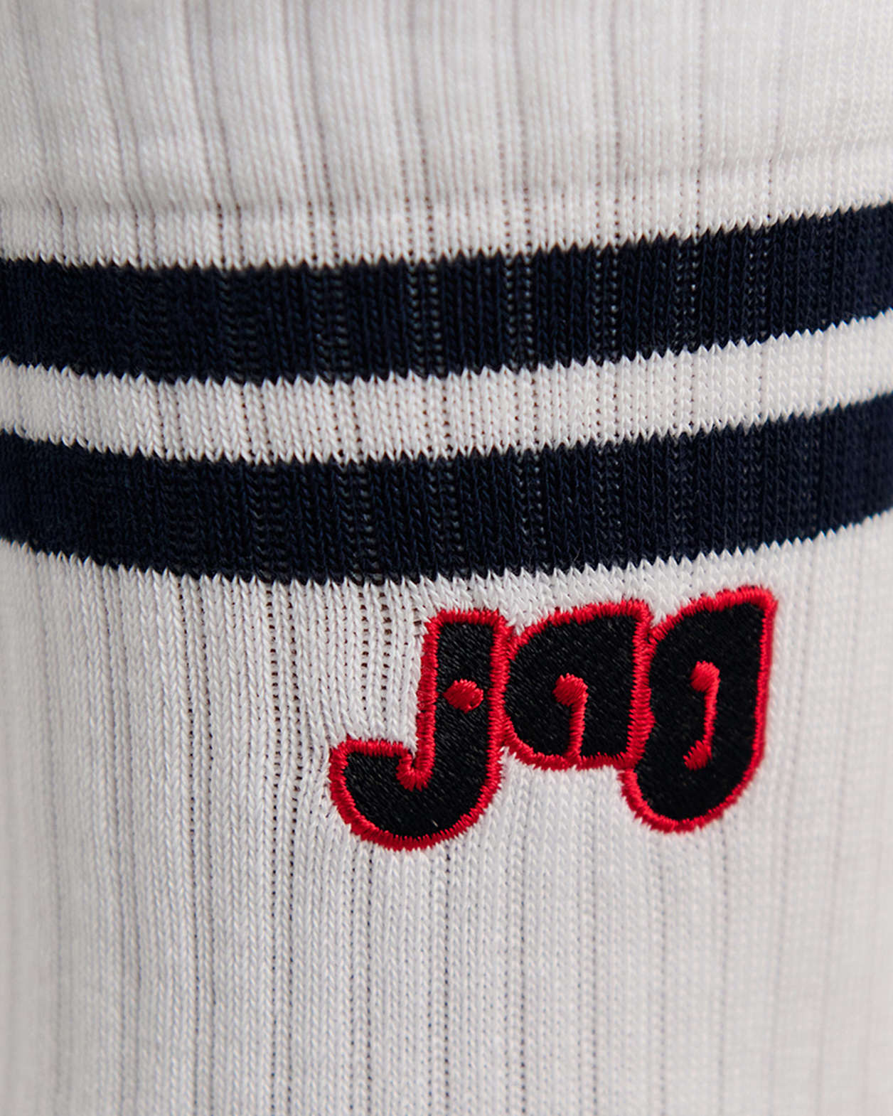 Jag Embroidered Sport Sock in WHITE/INK