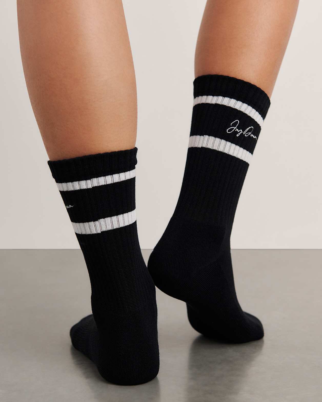 Jag Embroidered Sport Sock in BLACK/WHITE