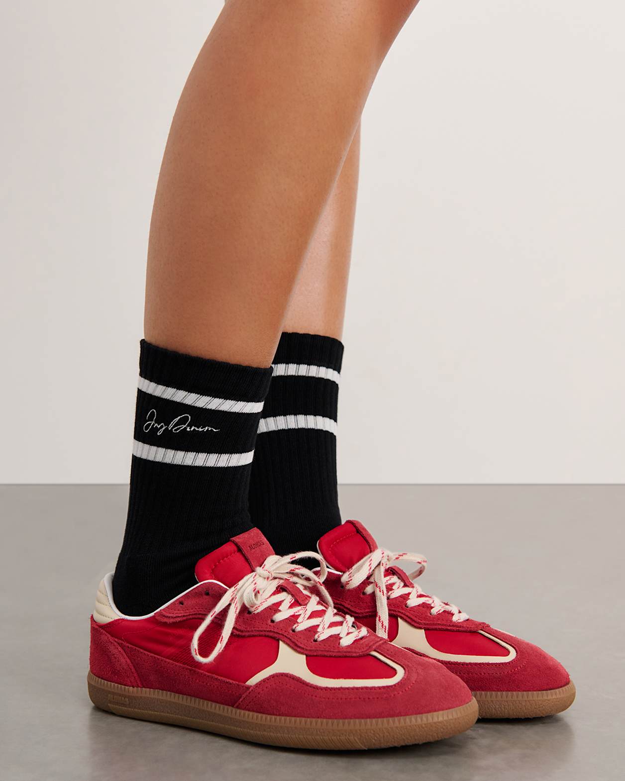 Jag Embroidered Sport Sock in BLACK/WHITE