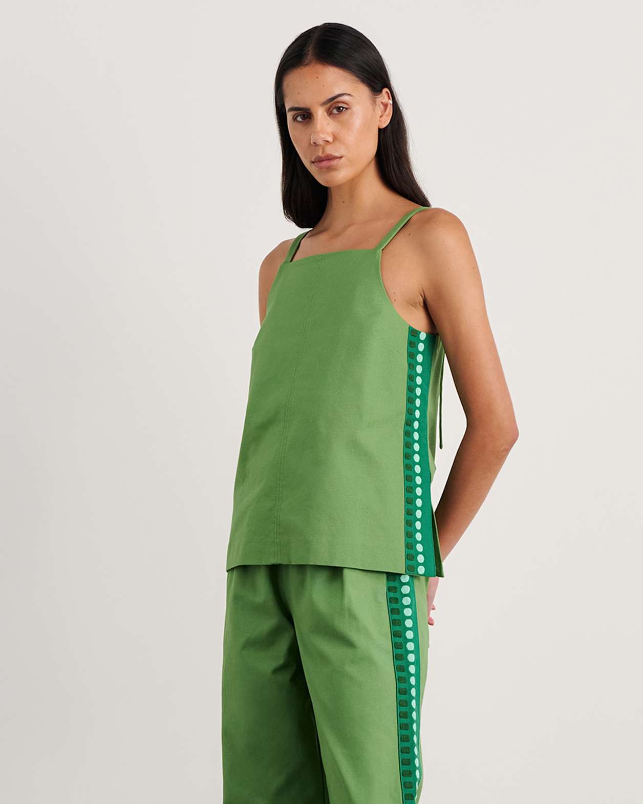 Canvas Contrast Cami in GREEN MULTI