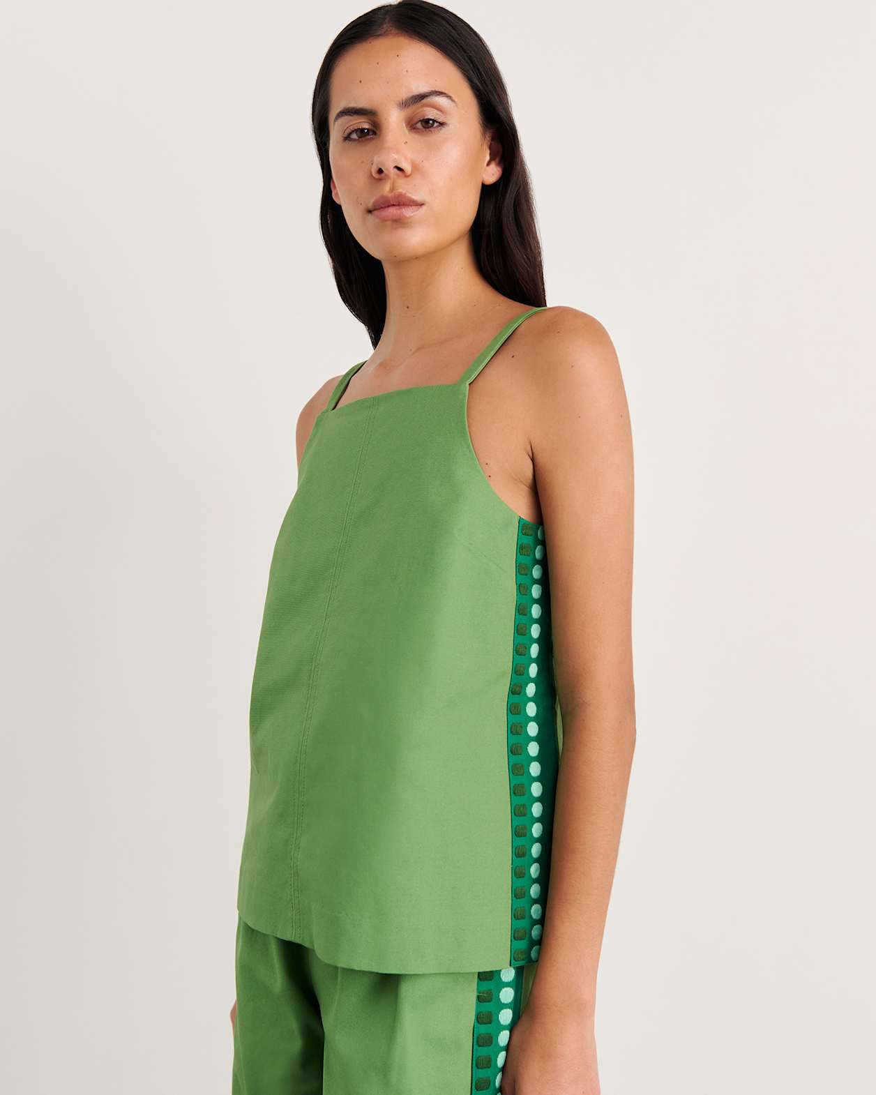 Canvas Contrast Cami in GREEN MULTI