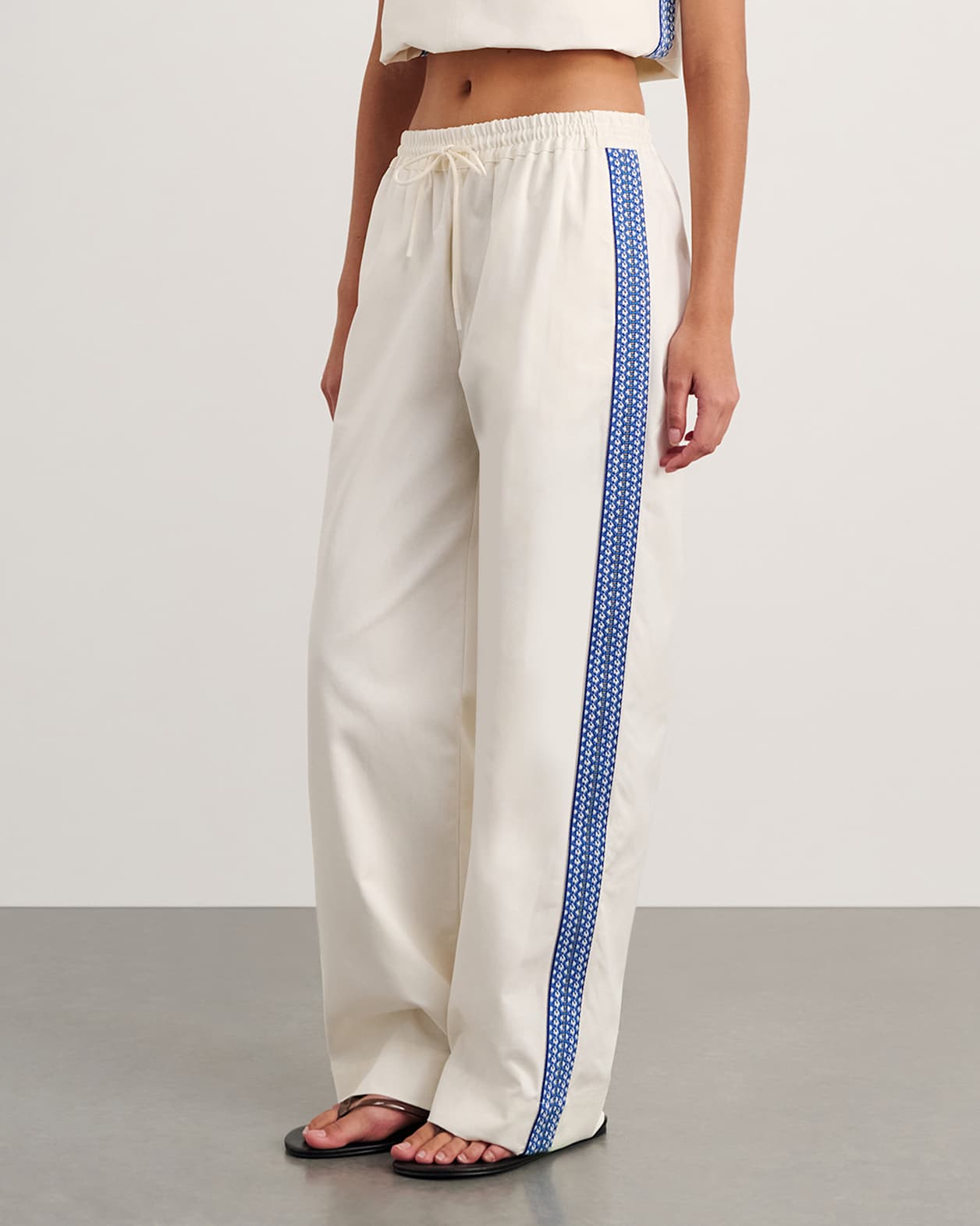 Canvas Contrast Pant in MILK