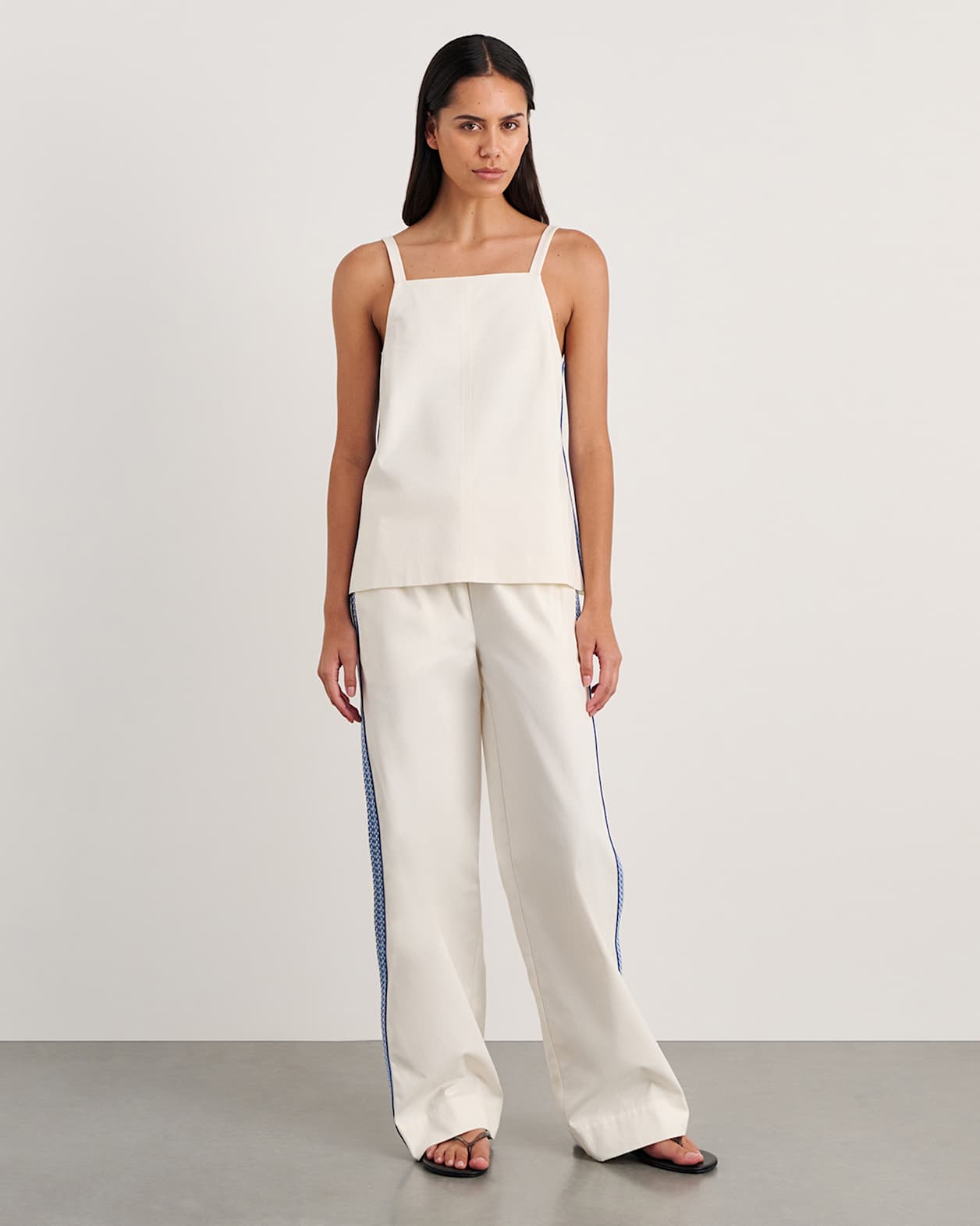 Canvas Contrast Pant in MILK