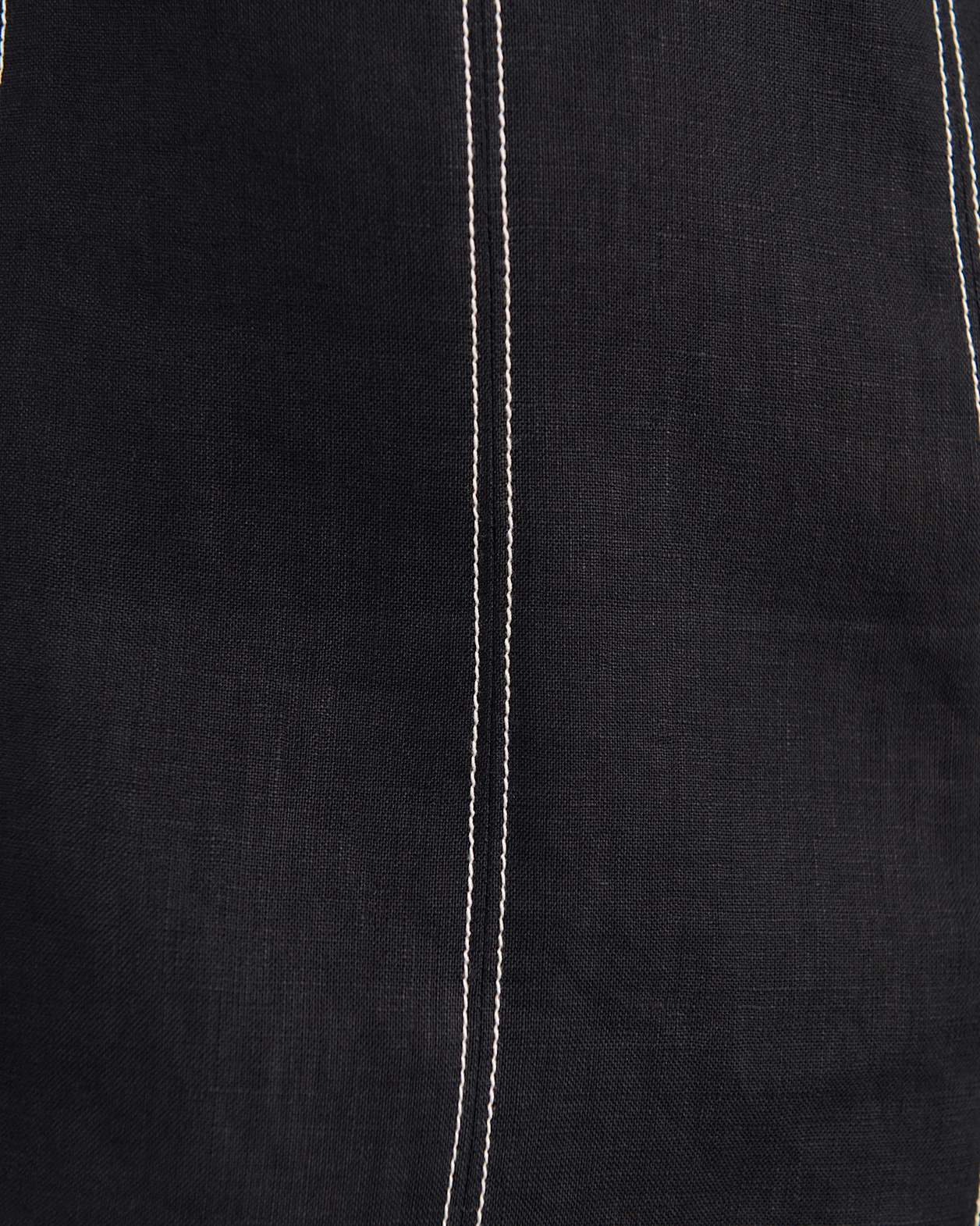 Daphne Linen Mini Dress in BLACK