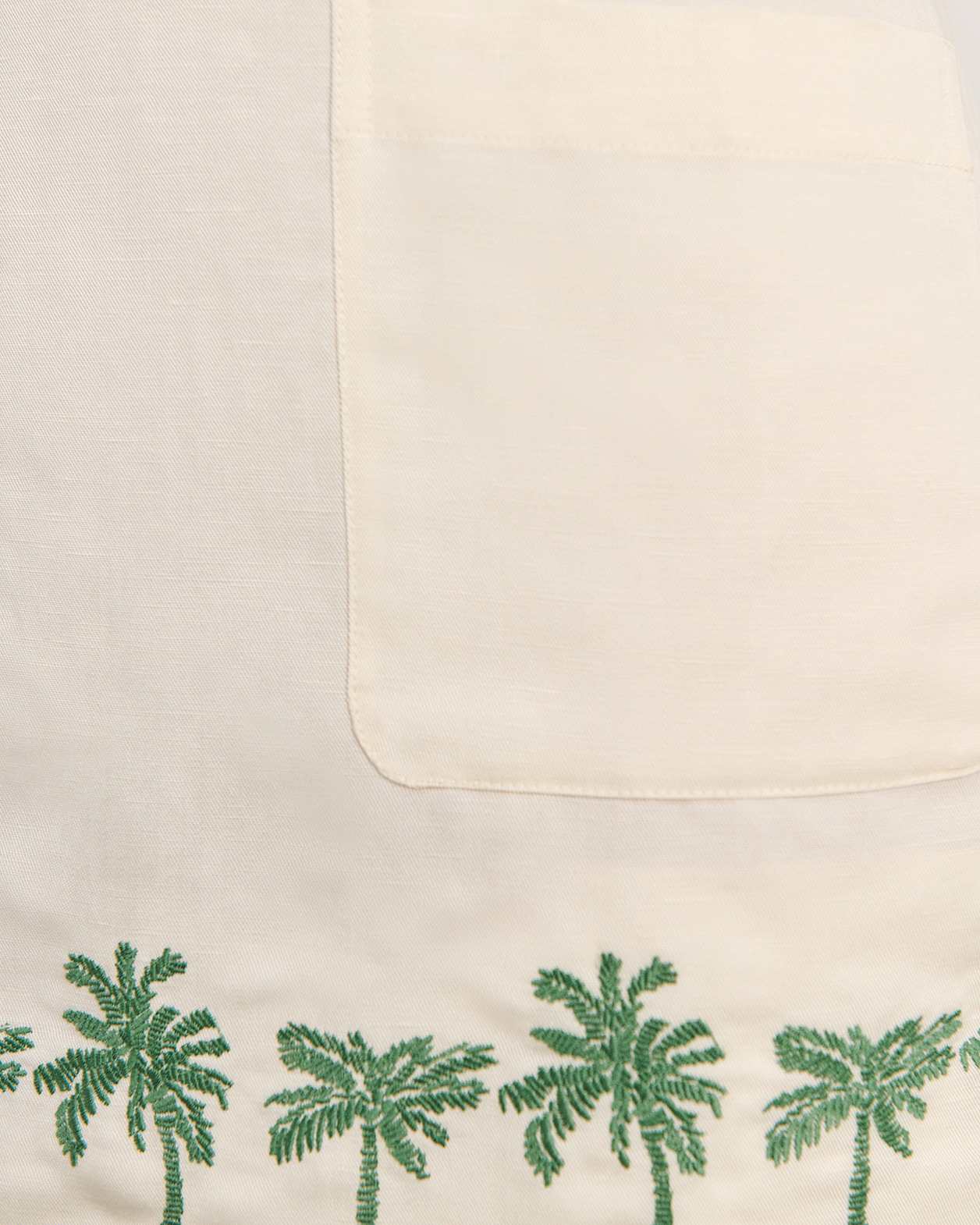 Palm Embroidered Mini Dress in IVORY/MOSS