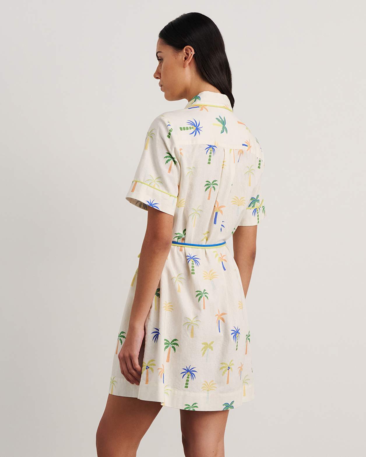 Palm Shirt Dress in IVORY/MULTI