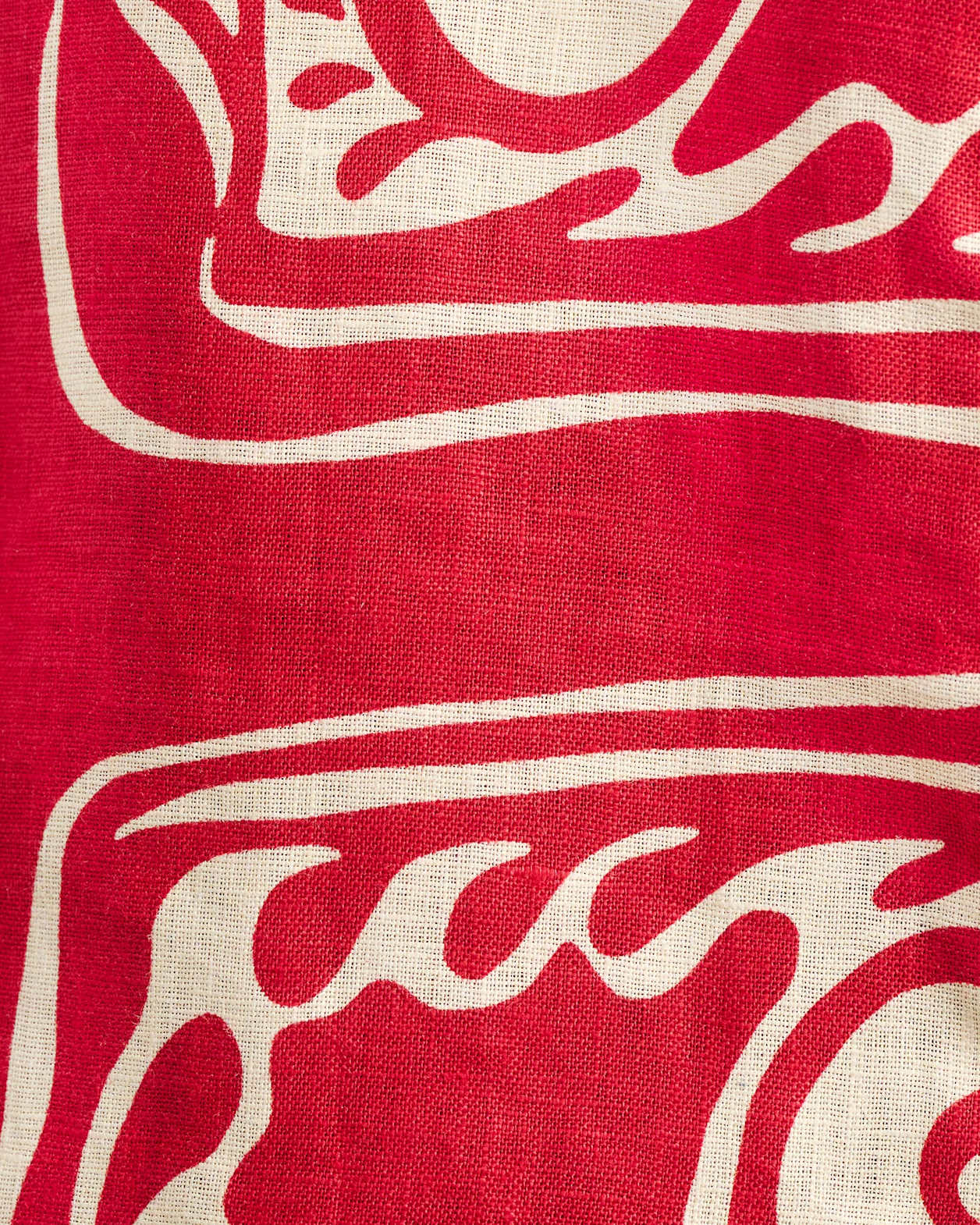 Ceezee Linen Shirt Dress in RED MULTI