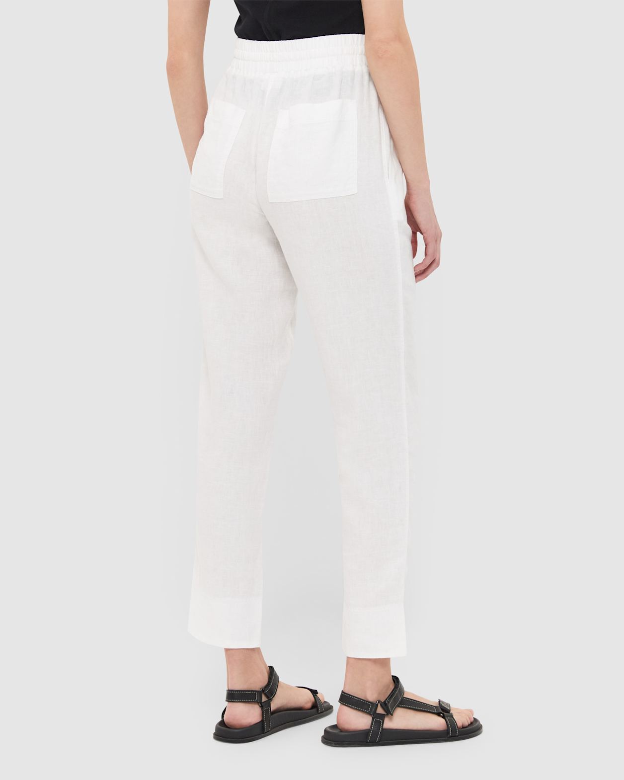 Linen Pull On Pant in WHITE