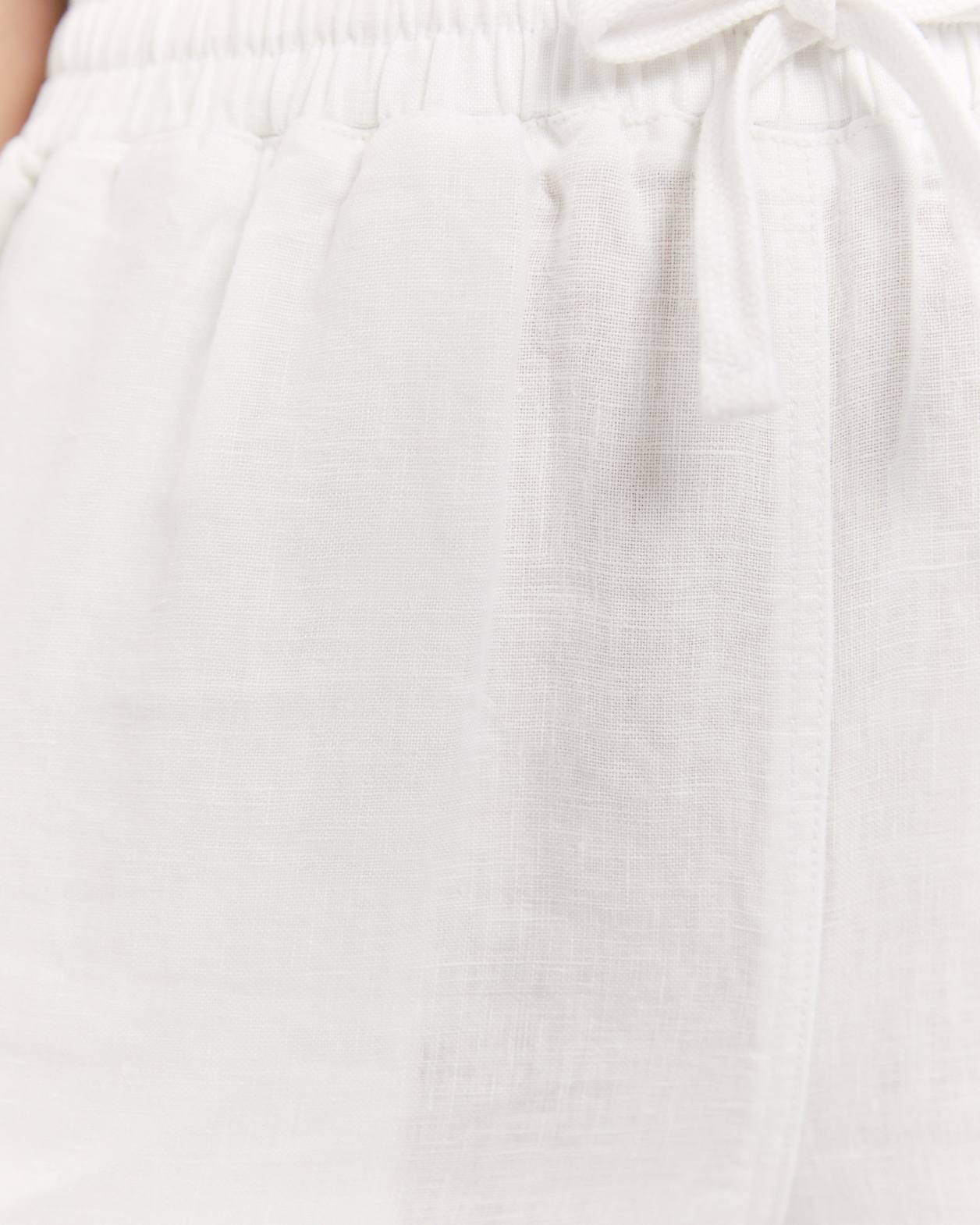 Linen Pull On Pant in WHITE