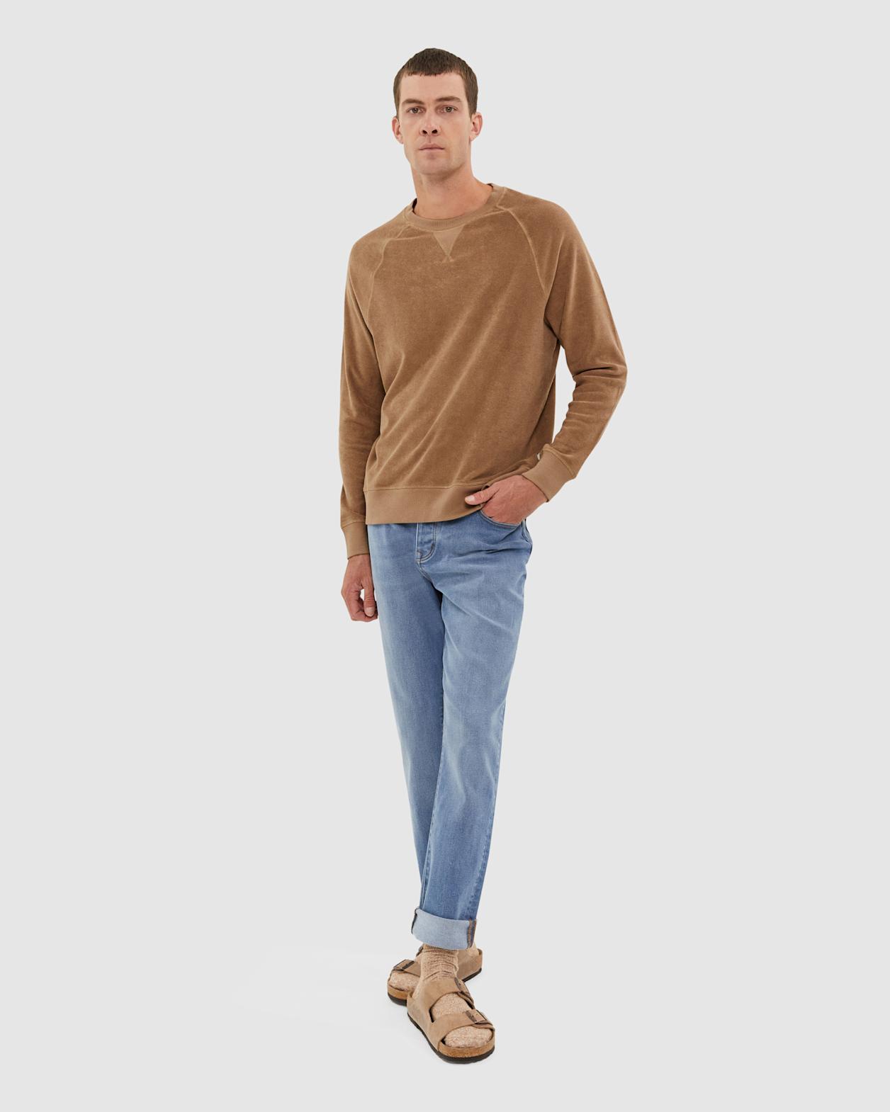Jag Terry Crewneck in CHOCOLATE