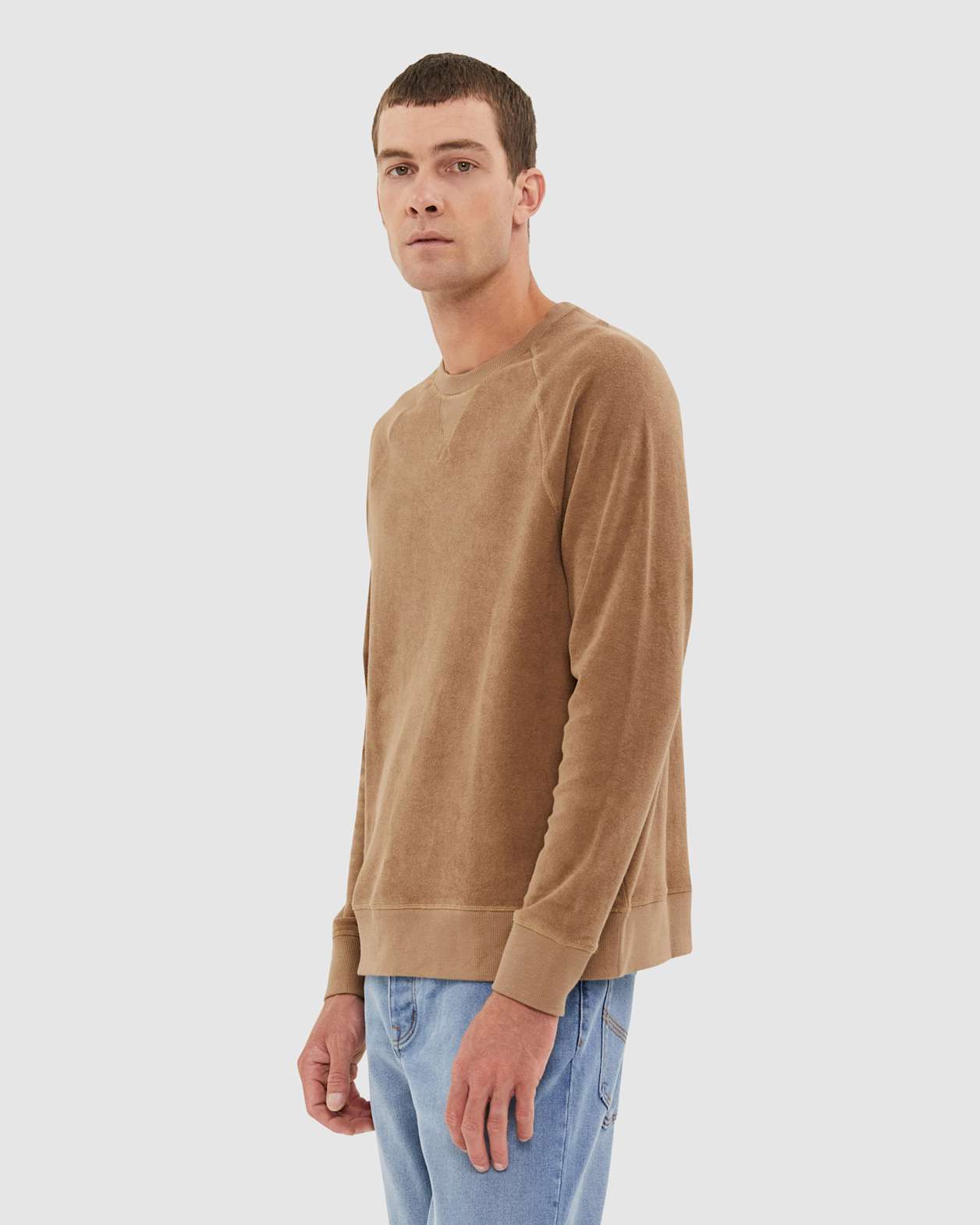 Jag Terry Crewneck in CHOCOLATE