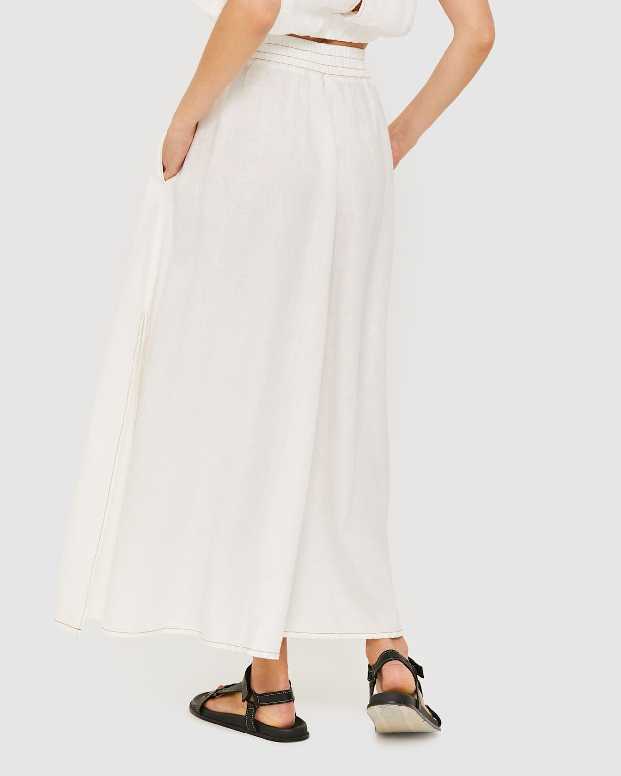 Sabine Split Detail Skirt in WHITE