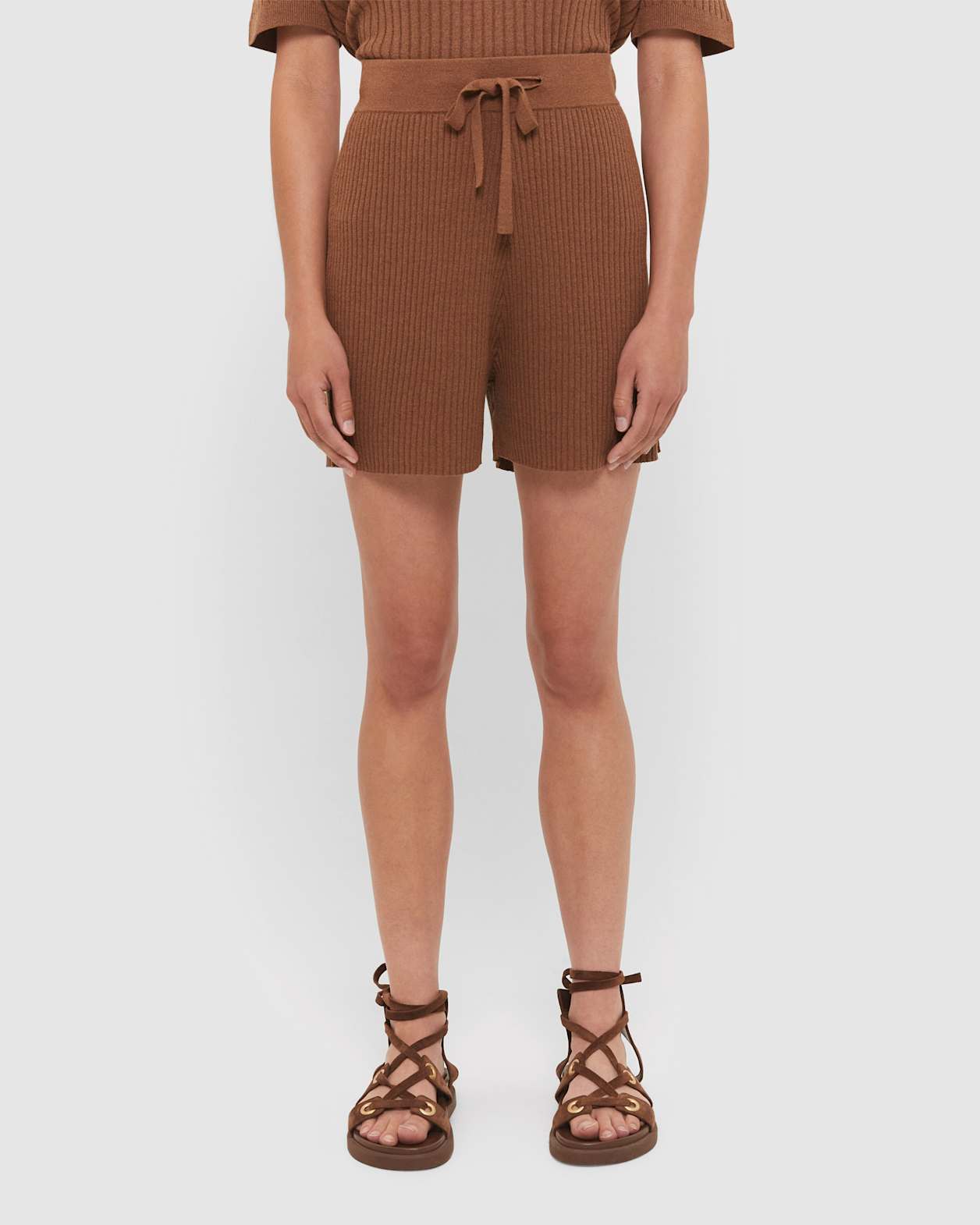 Sadie Knitted Shorts in COCONUT
