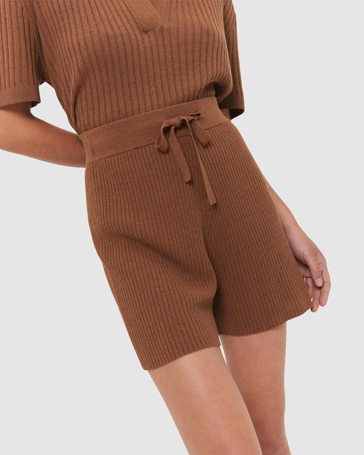 Sadie Knitted Shorts in COCONUT
