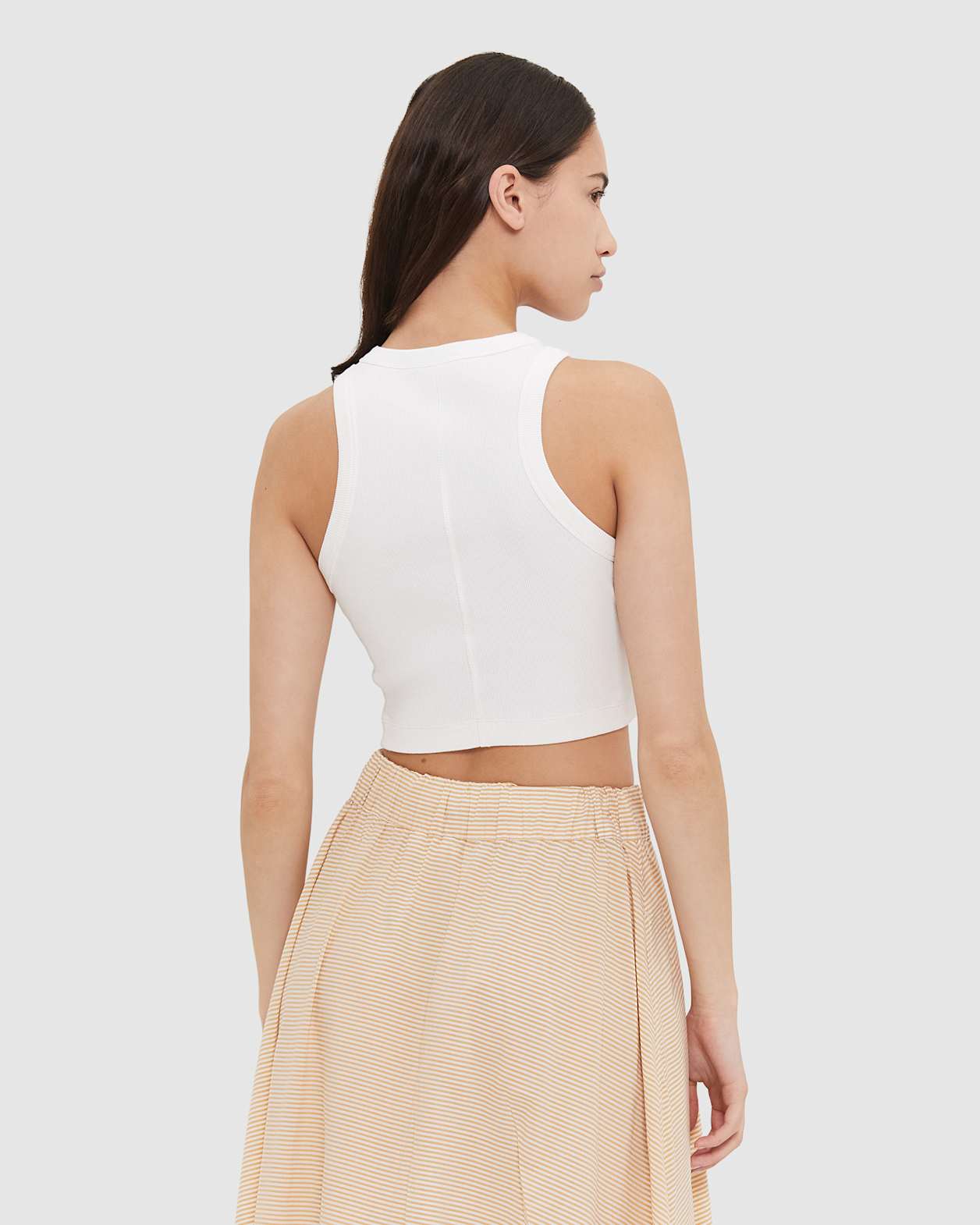 Organic Cotton Crop Tank in WHITE
