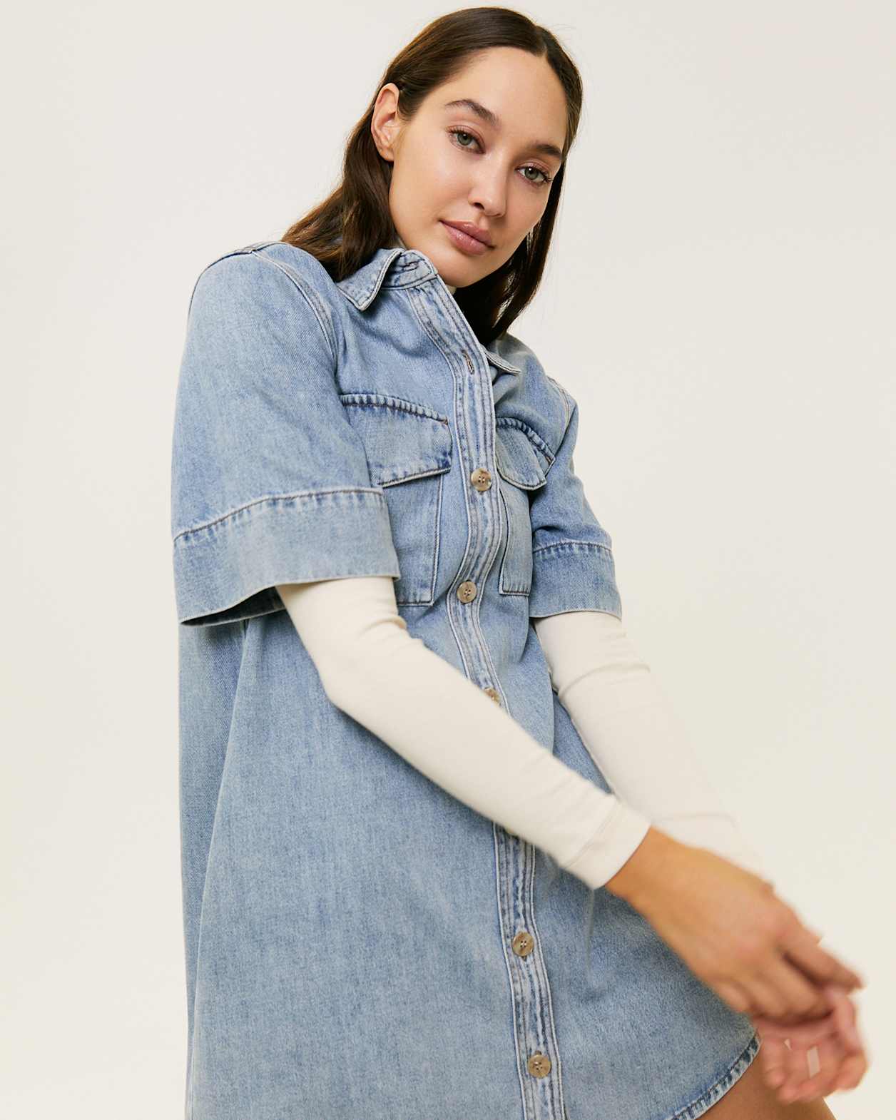 Billie Denim Dress in BANDIT WASH