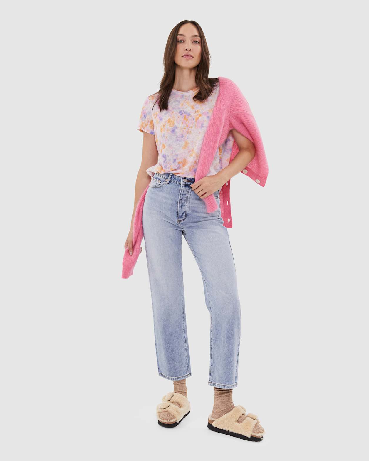 Ava Pink Marble Tee test 31 in PINK MULTI